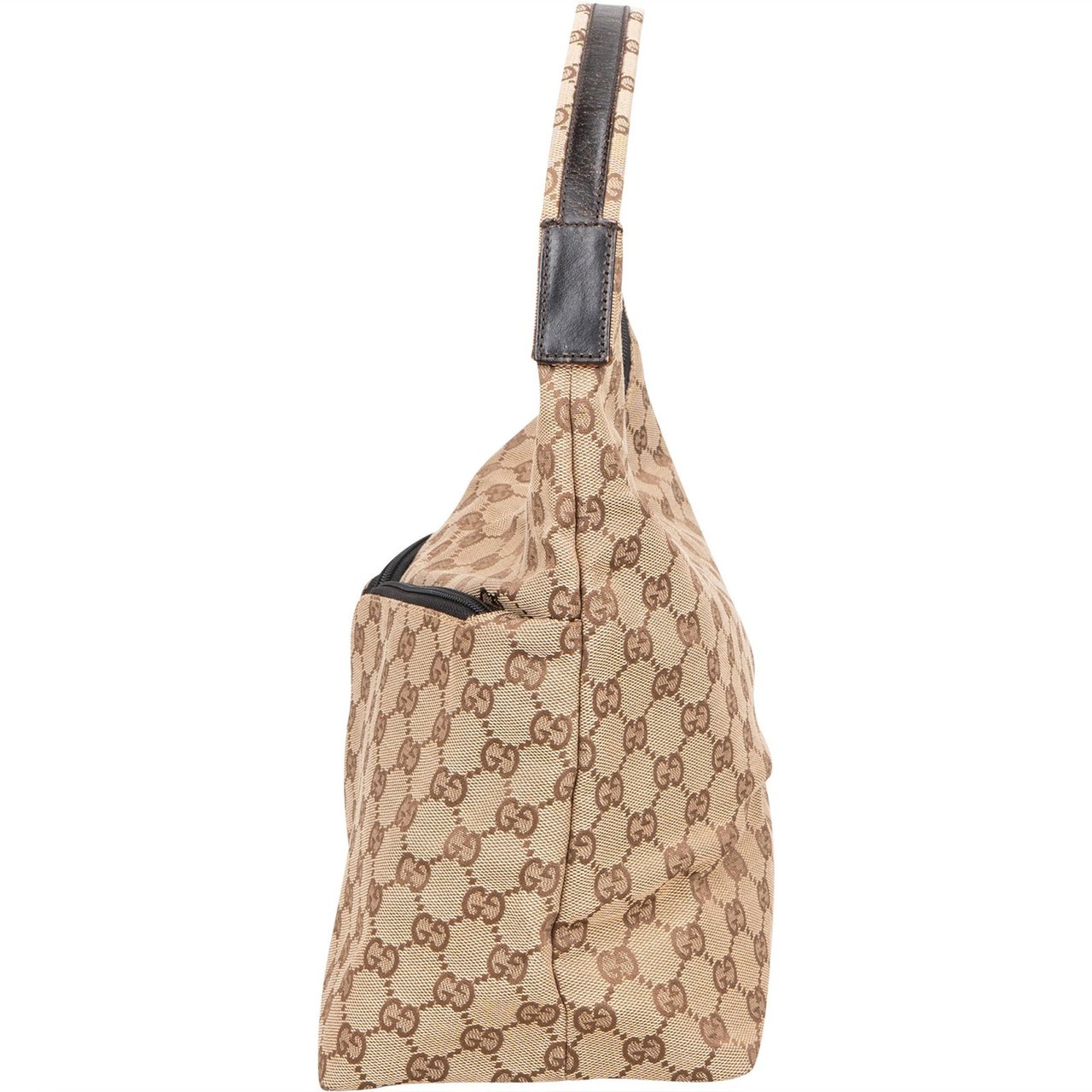 Gucci Gucci Monogram GG Double Pocket Hobo Shoulder Bag Beige