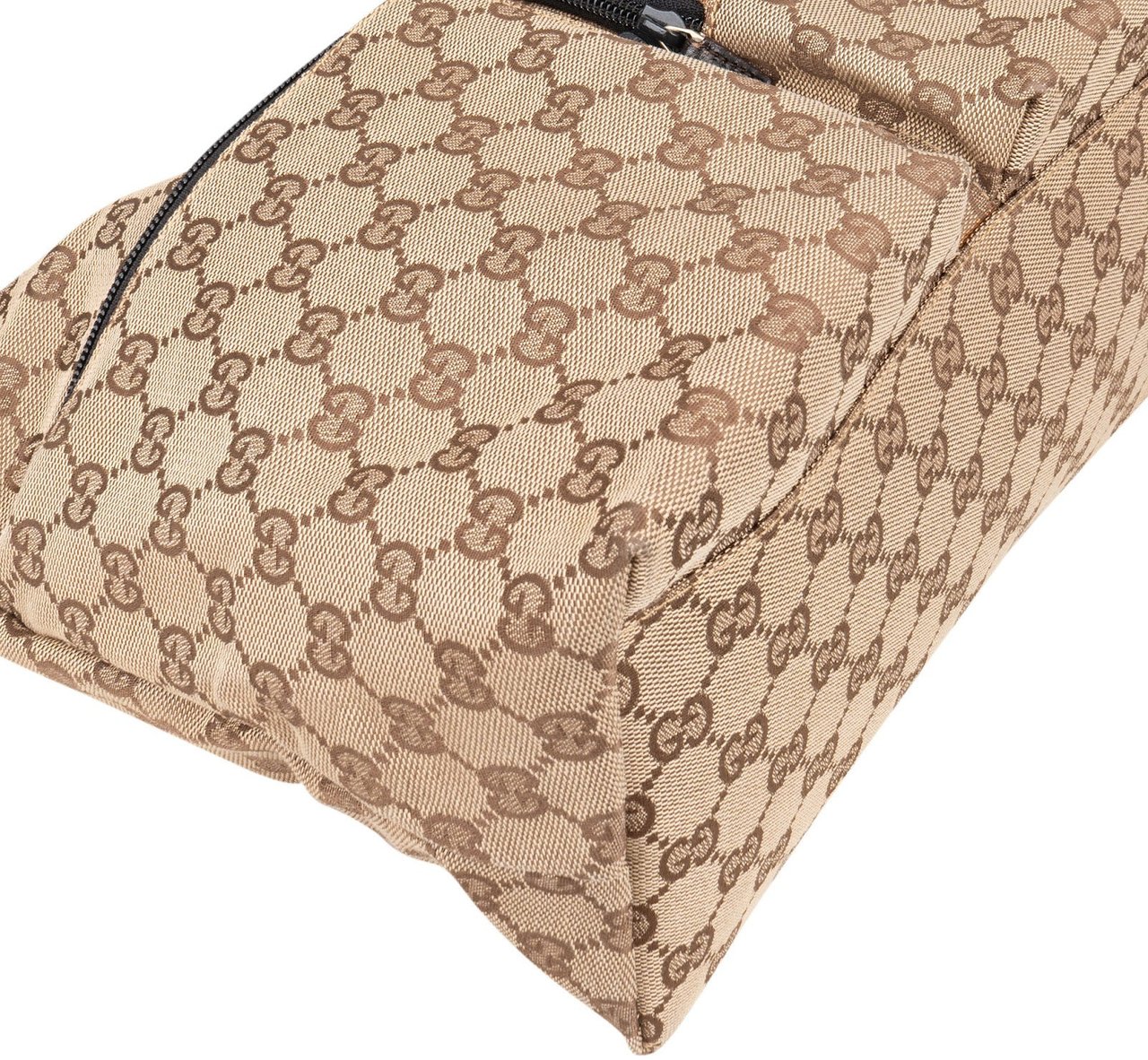 Gucci Gucci Monogram GG Double Pocket Hobo Shoulder Bag Beige