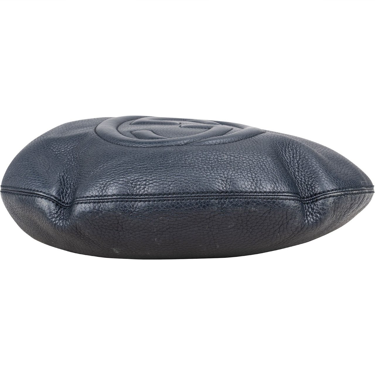 Gucci Gucci Blue Leather GG Soho Messenger Crossbody Bag Navy