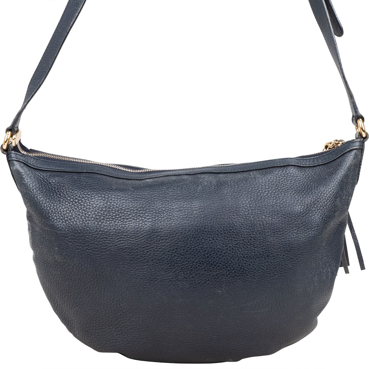 Gucci Gucci Blue Leather GG Soho Messenger Crossbody Bag Navy