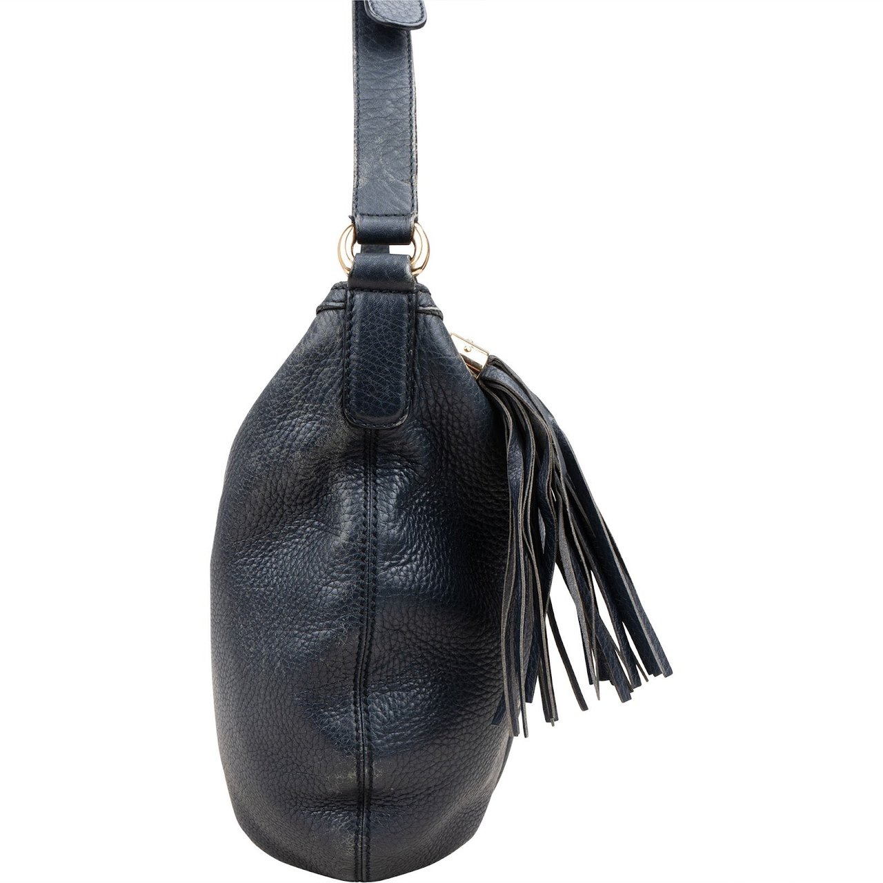 Gucci Gucci Blue Leather GG Soho Messenger Crossbody Bag Navy