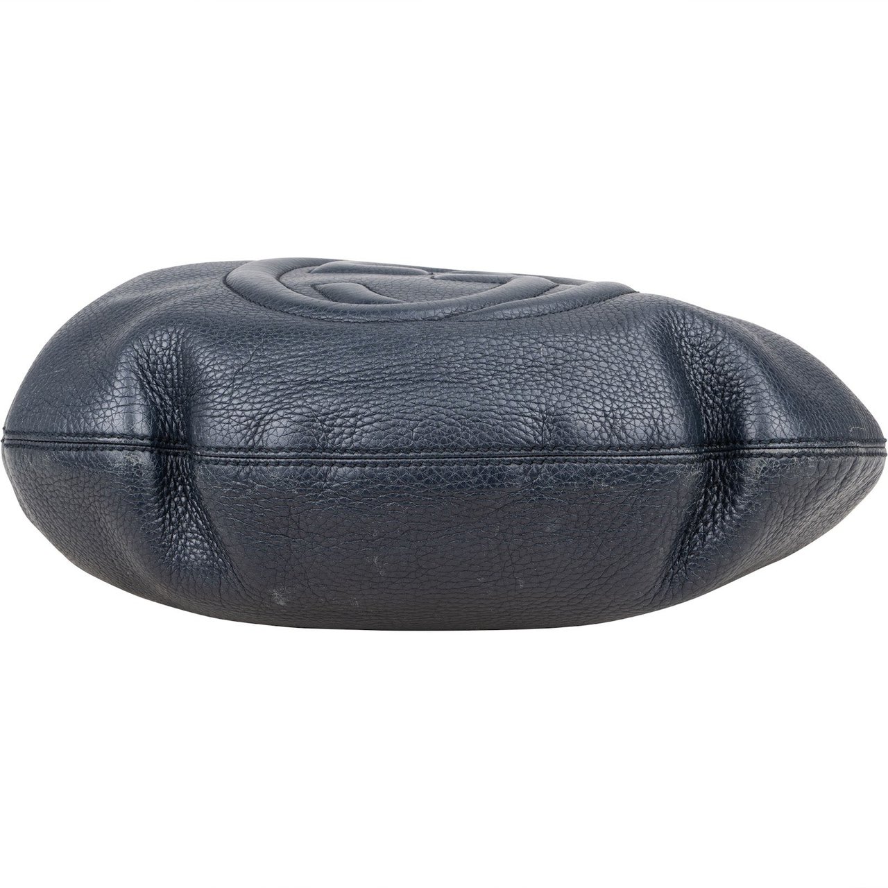 Gucci Gucci Blue Leather GG Soho Messenger Crossbody Bag Navy