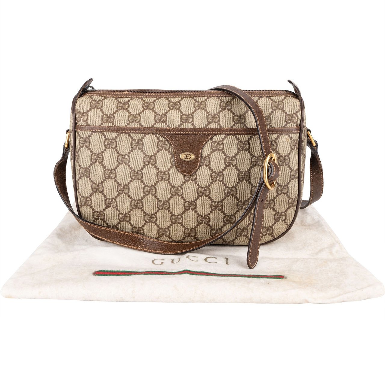 Gucci Gucci Monogram GG Supreme Canvas Vintage Camera Crossbody Bag Beige