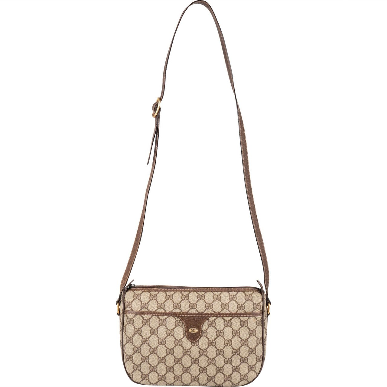 Gucci Gucci Monogram GG Supreme Canvas Vintage Camera Crossbody Bag Beige