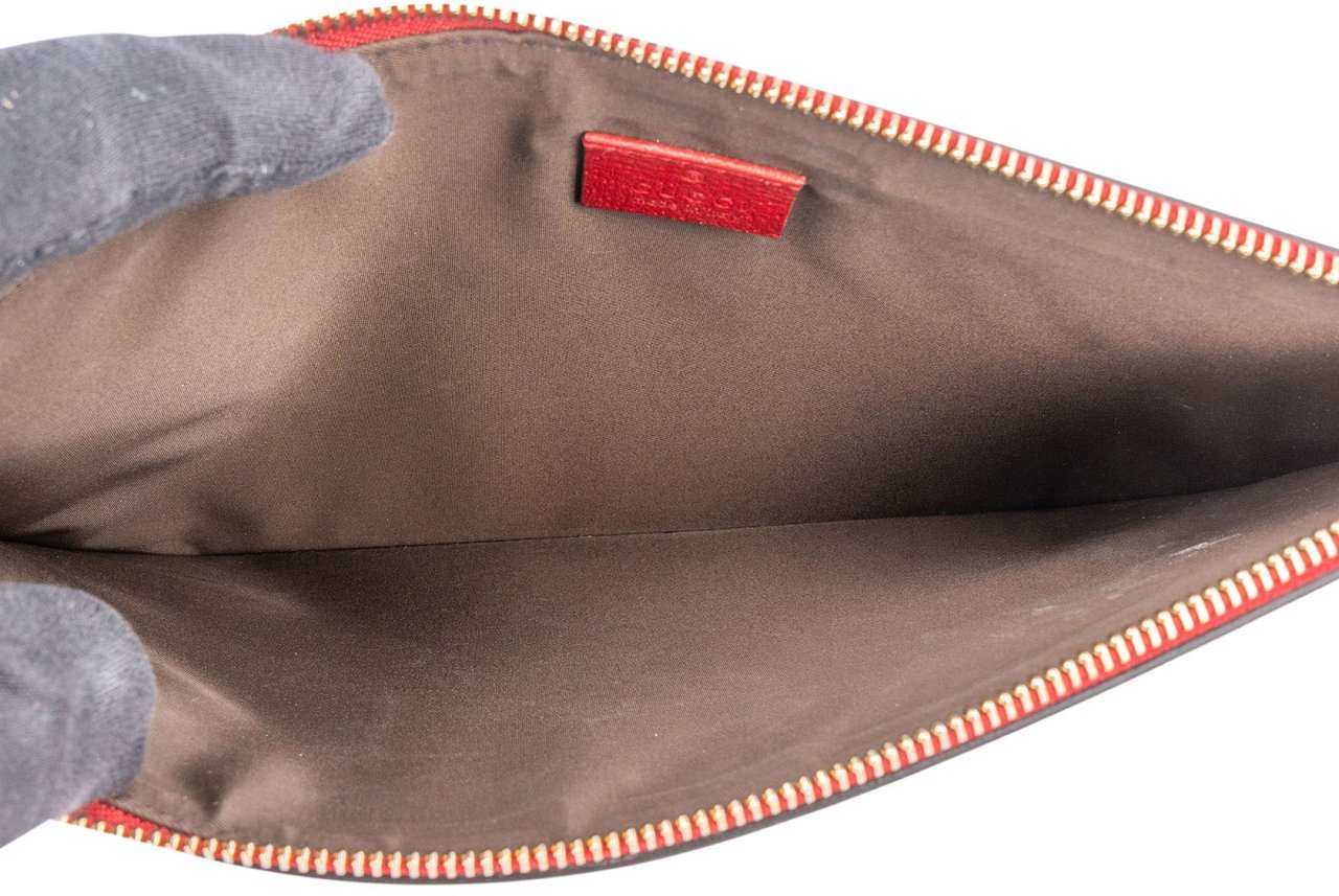 Gucci Gucci Monogram GG Supreme Tian Bird Zip Clutch Divers