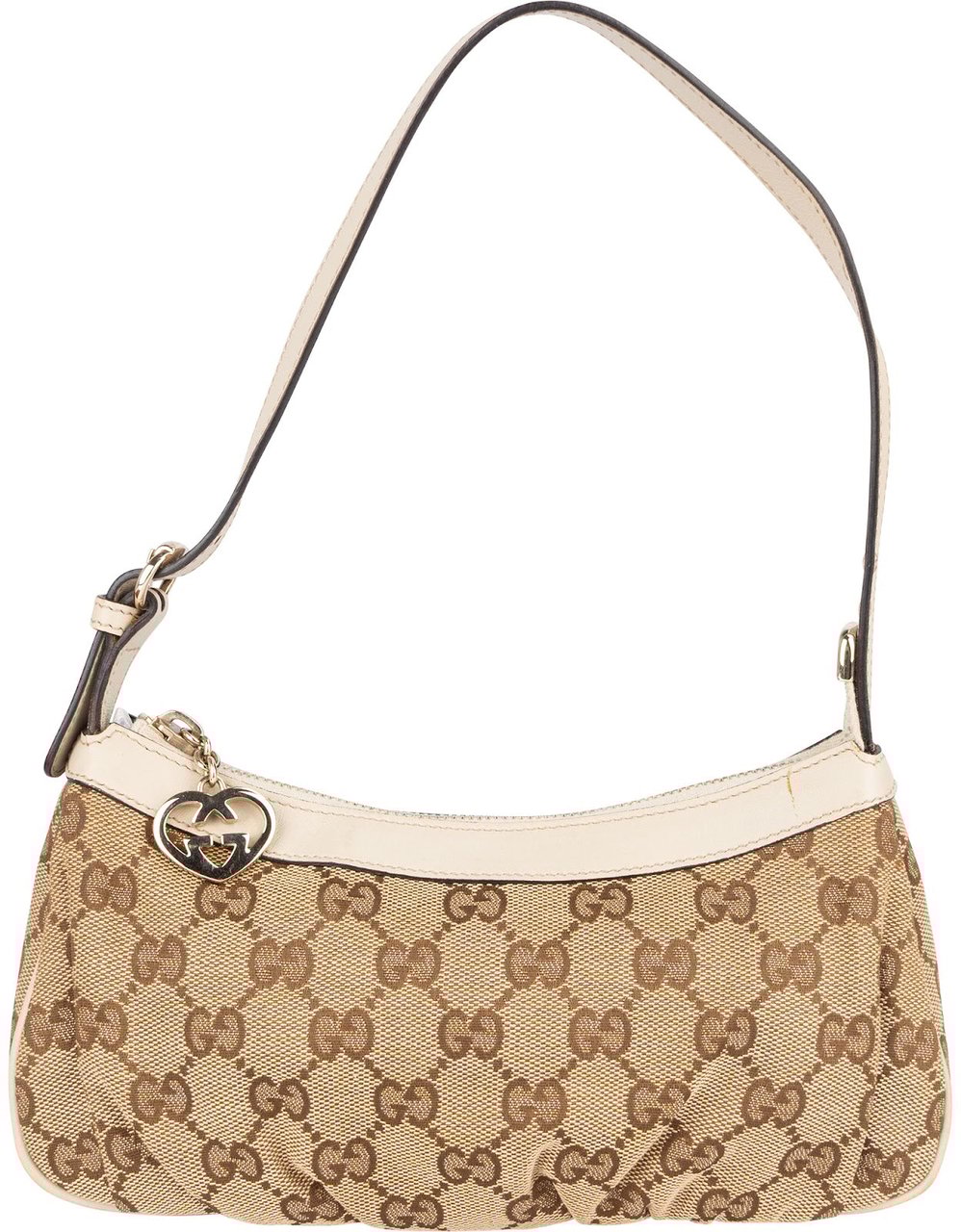 Gucci Gucci Monogram GG Heart Mini Shoulder Bag Beige