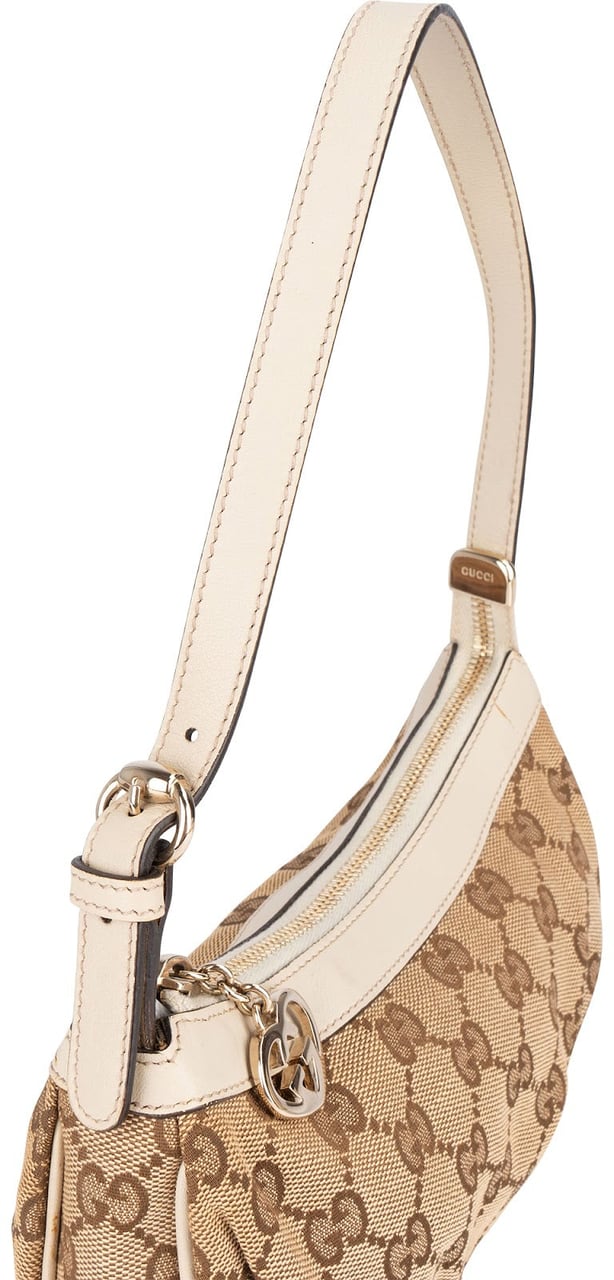 Gucci Gucci Monogram GG Heart Mini Shoulder Bag Beige