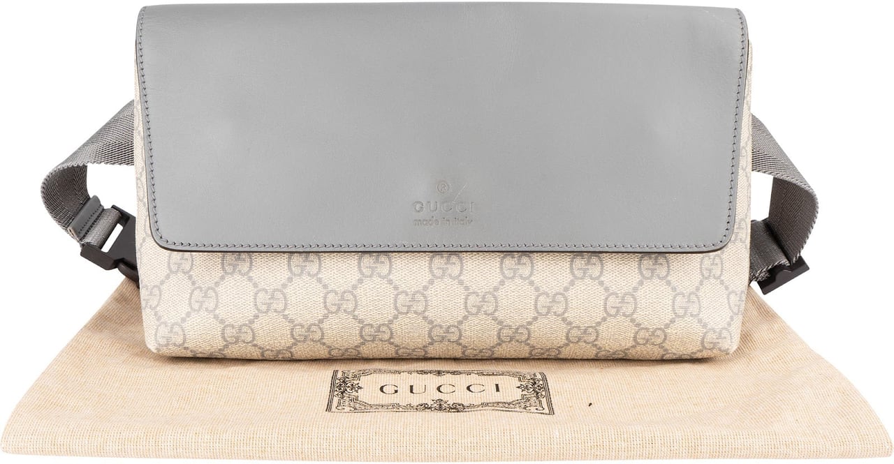 Gucci Gucci Supreme GG Monogram Flap Belt Crossbody Bumbag Beige