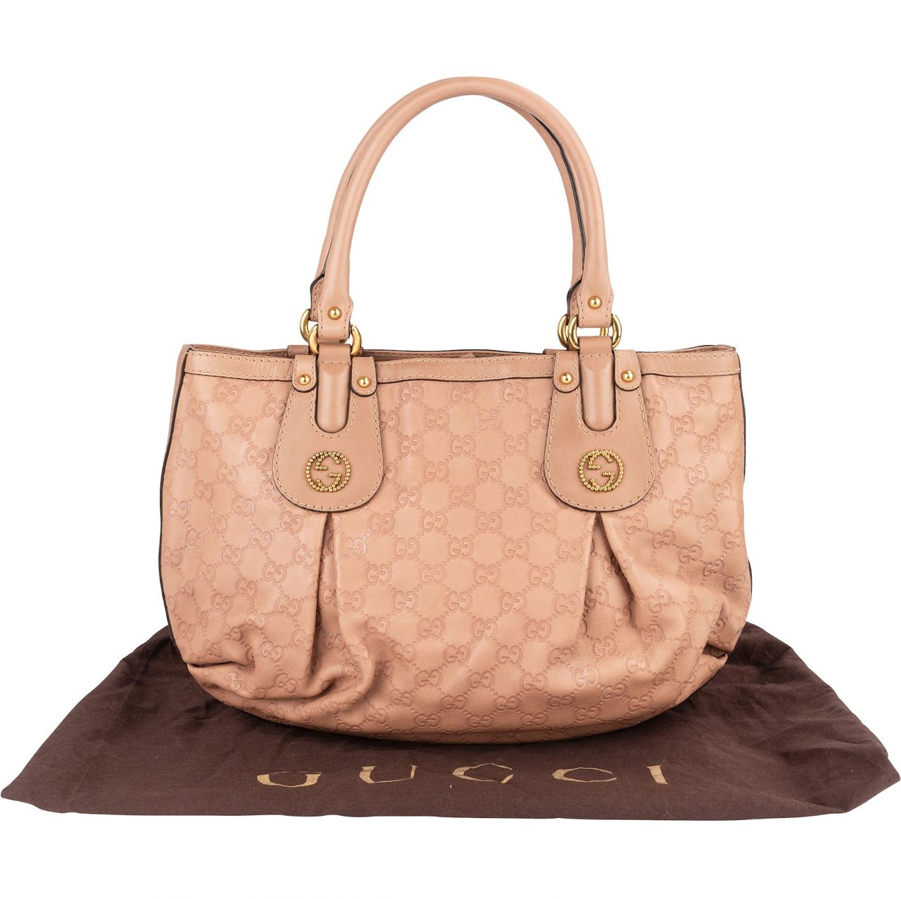 Gucci Gucci Leather GG Monogram Scarlet Handbag Roze