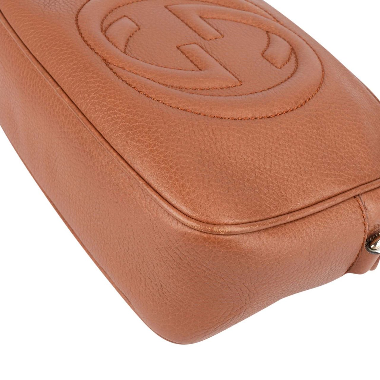 Gucci Gucci Leather GG Soho Crossbody Bag Bruin