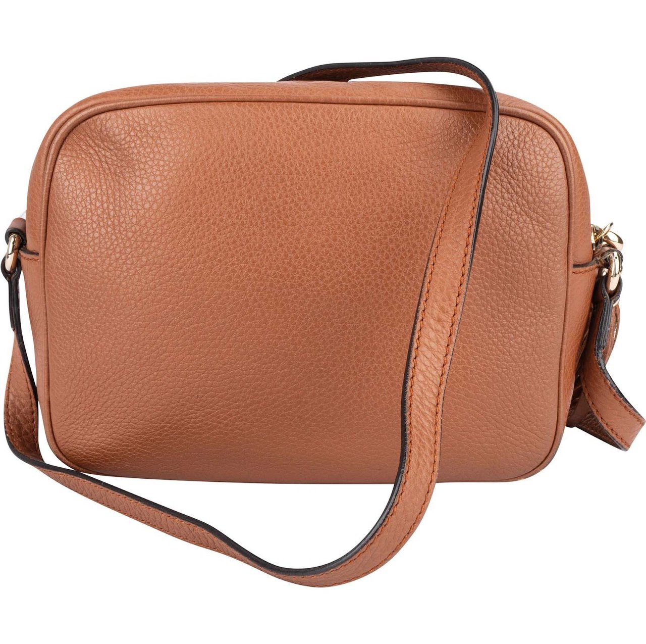 Gucci Gucci Leather GG Soho Crossbody Bag Bruin