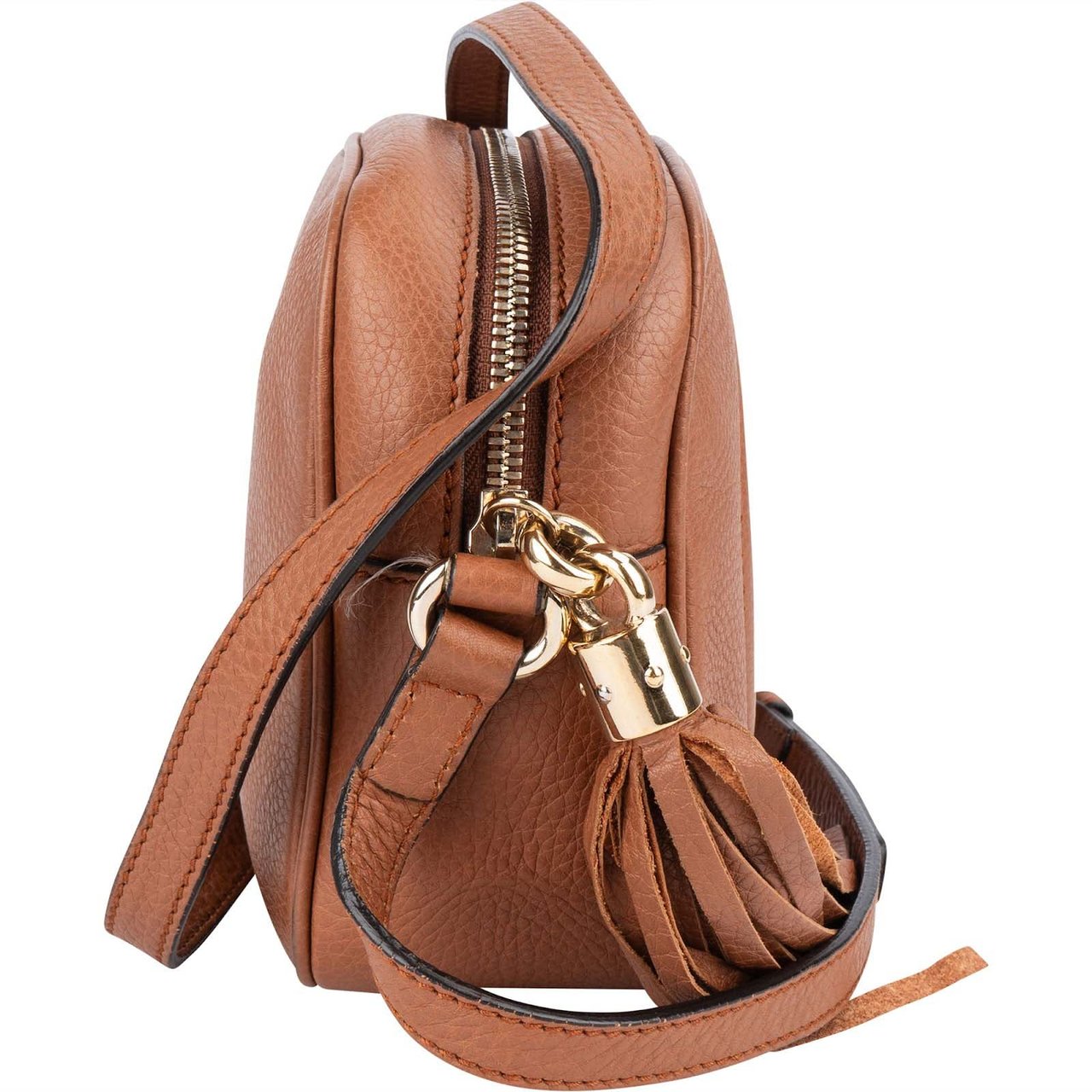 Gucci Gucci Leather GG Soho Crossbody Bag Bruin