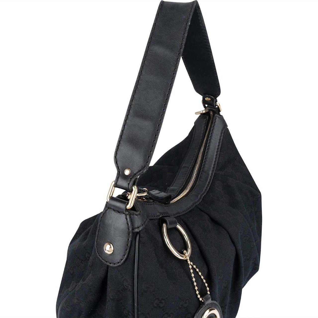 Gucci Gucci Monogram GG  Sukey Hobo Handbag Zwart