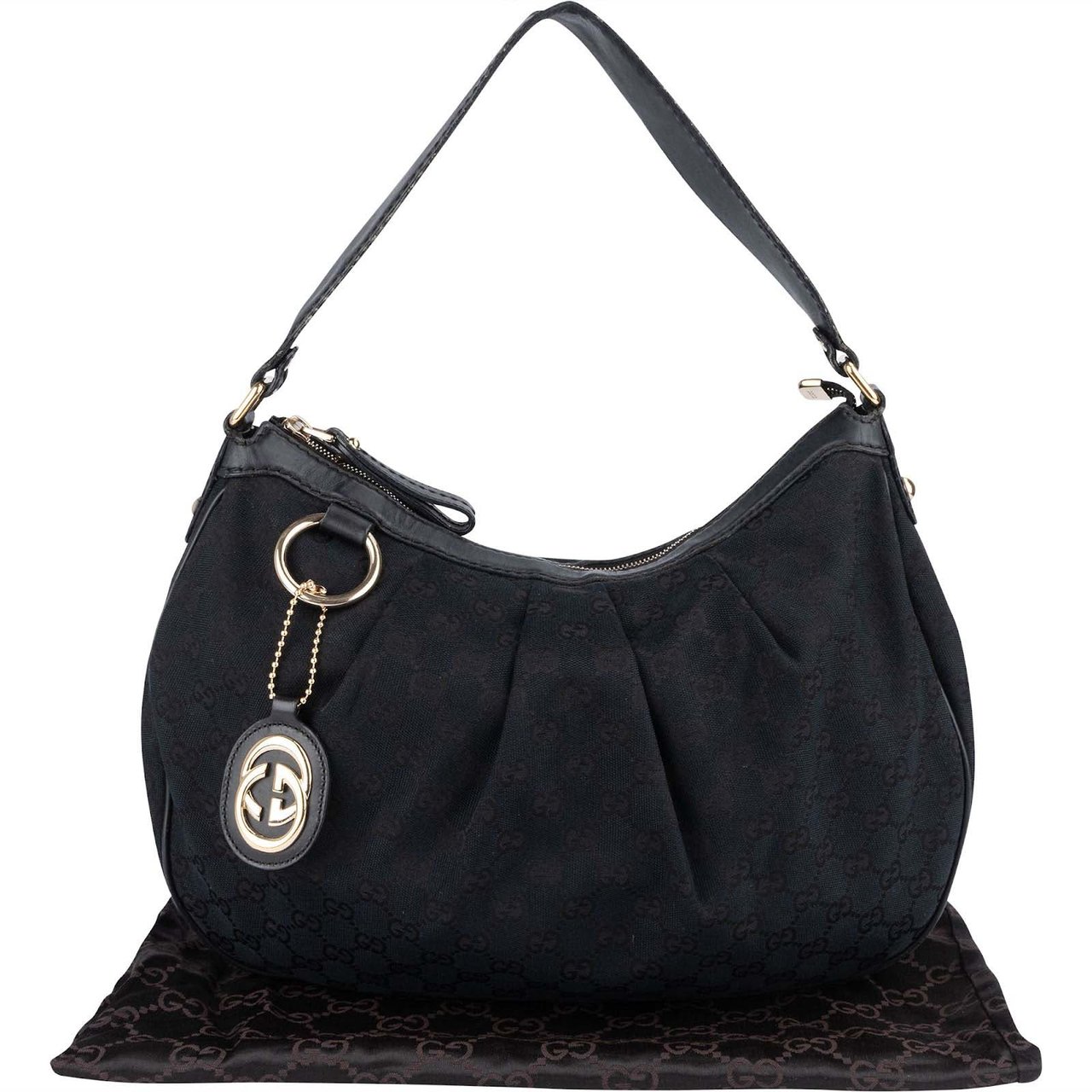Gucci Gucci Monogram GG  Sukey Hobo Handbag Zwart