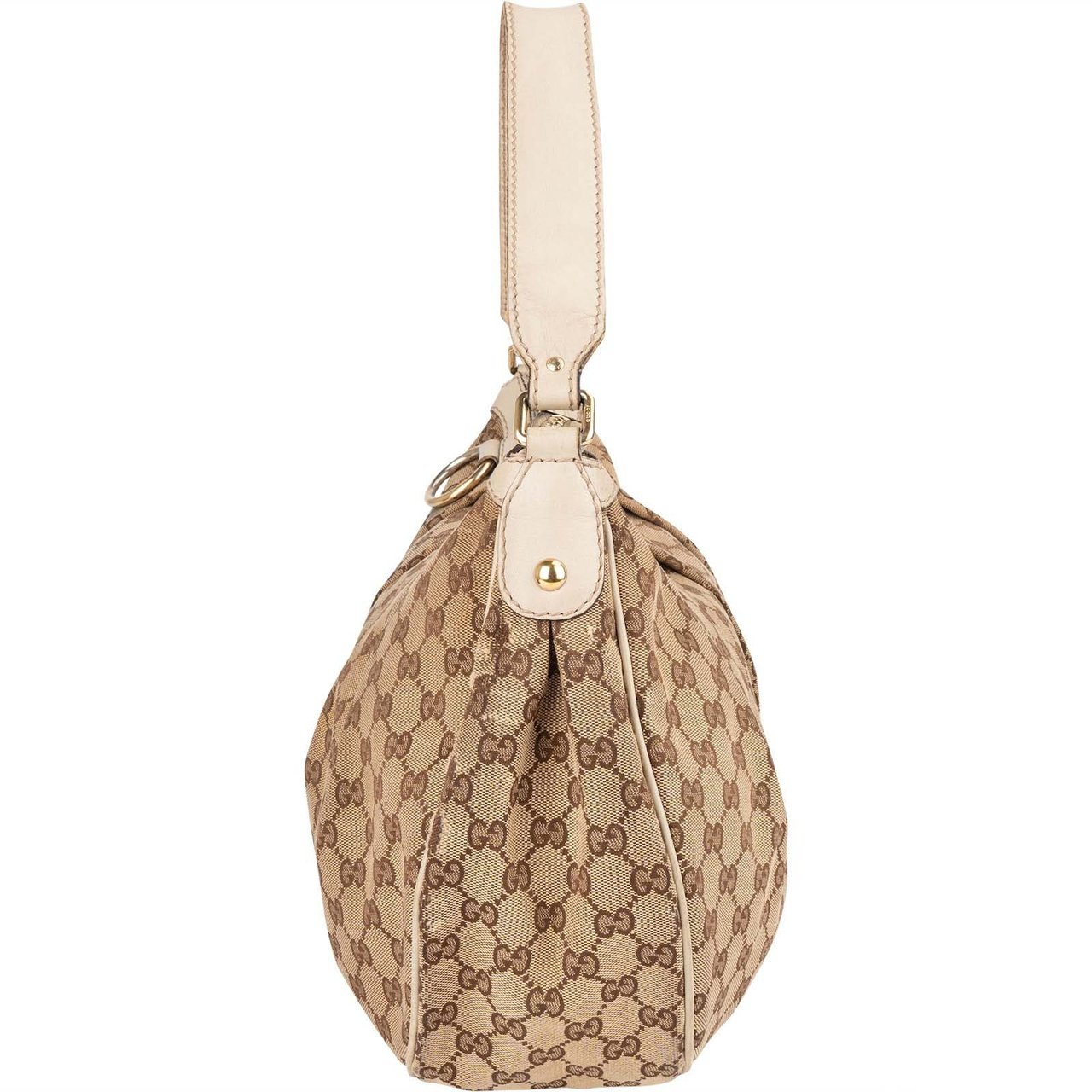 Gucci Gucci Monogram GG Sukey Hobo Handbag Beige