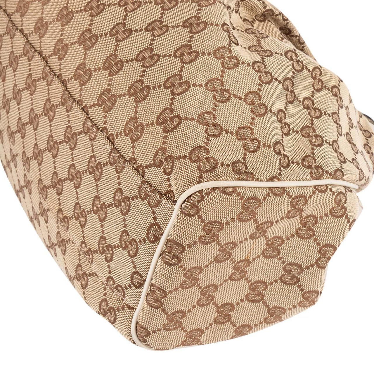Gucci Gucci Monogram GG Canvas Sukey Hobo Handbag Beige