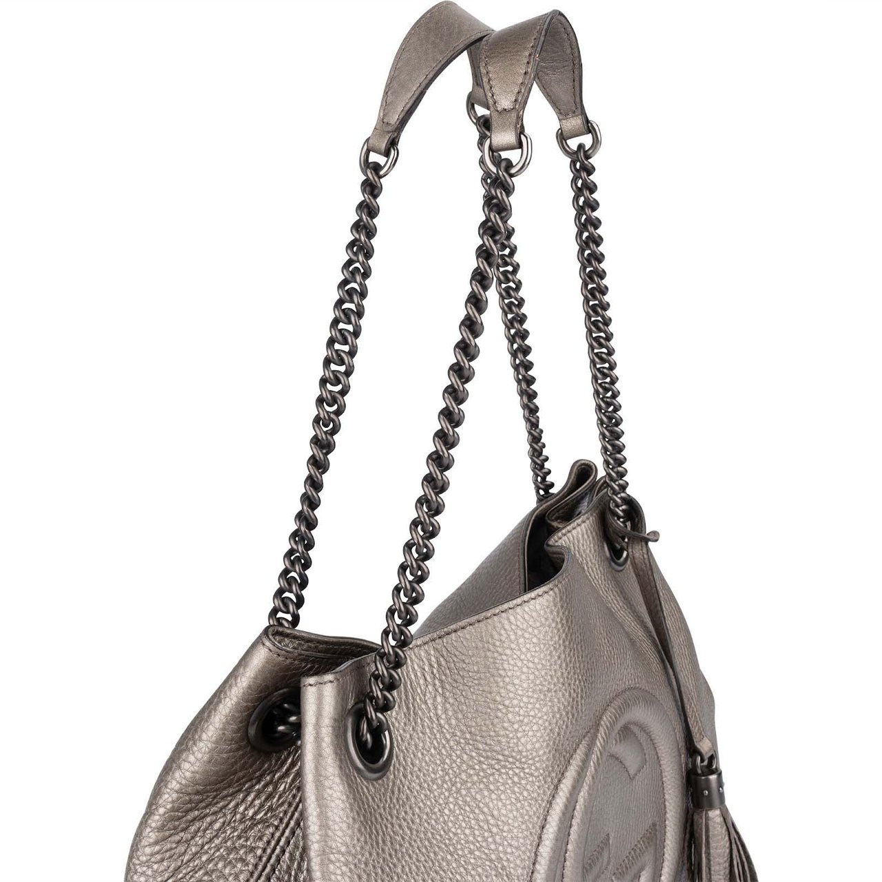 Gucci Gucci Metallic Leather GG Soho Shoulder Crossbody Bag Divers