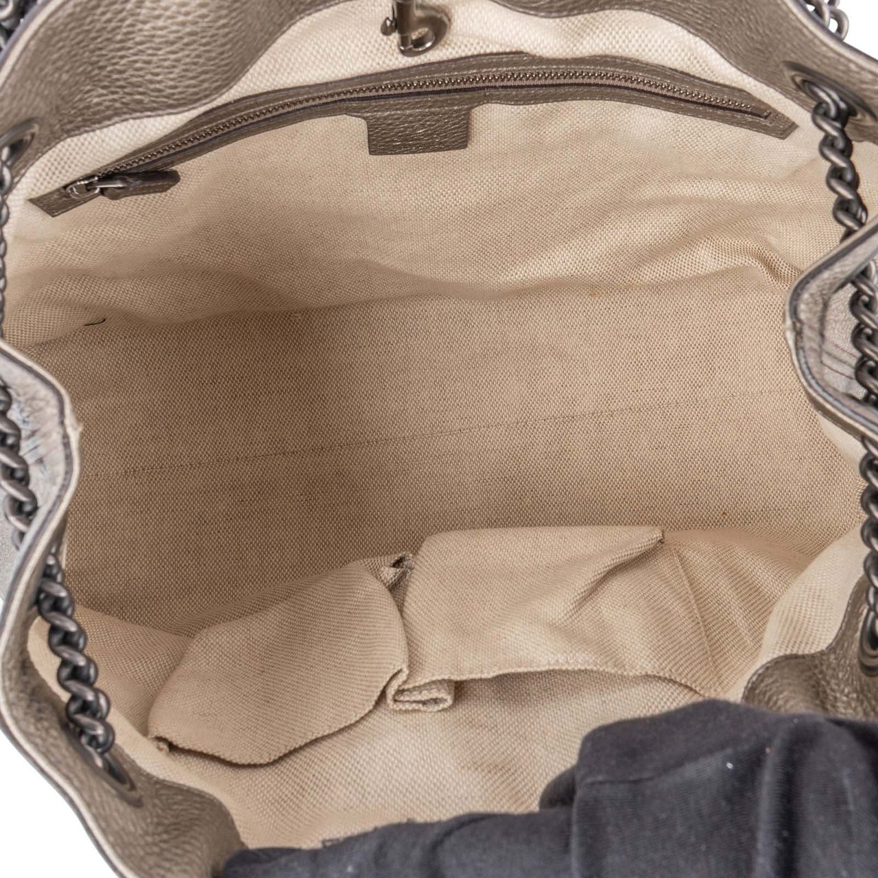 Gucci Gucci Metallic Leather GG Soho Shoulder Crossbody Bag Divers