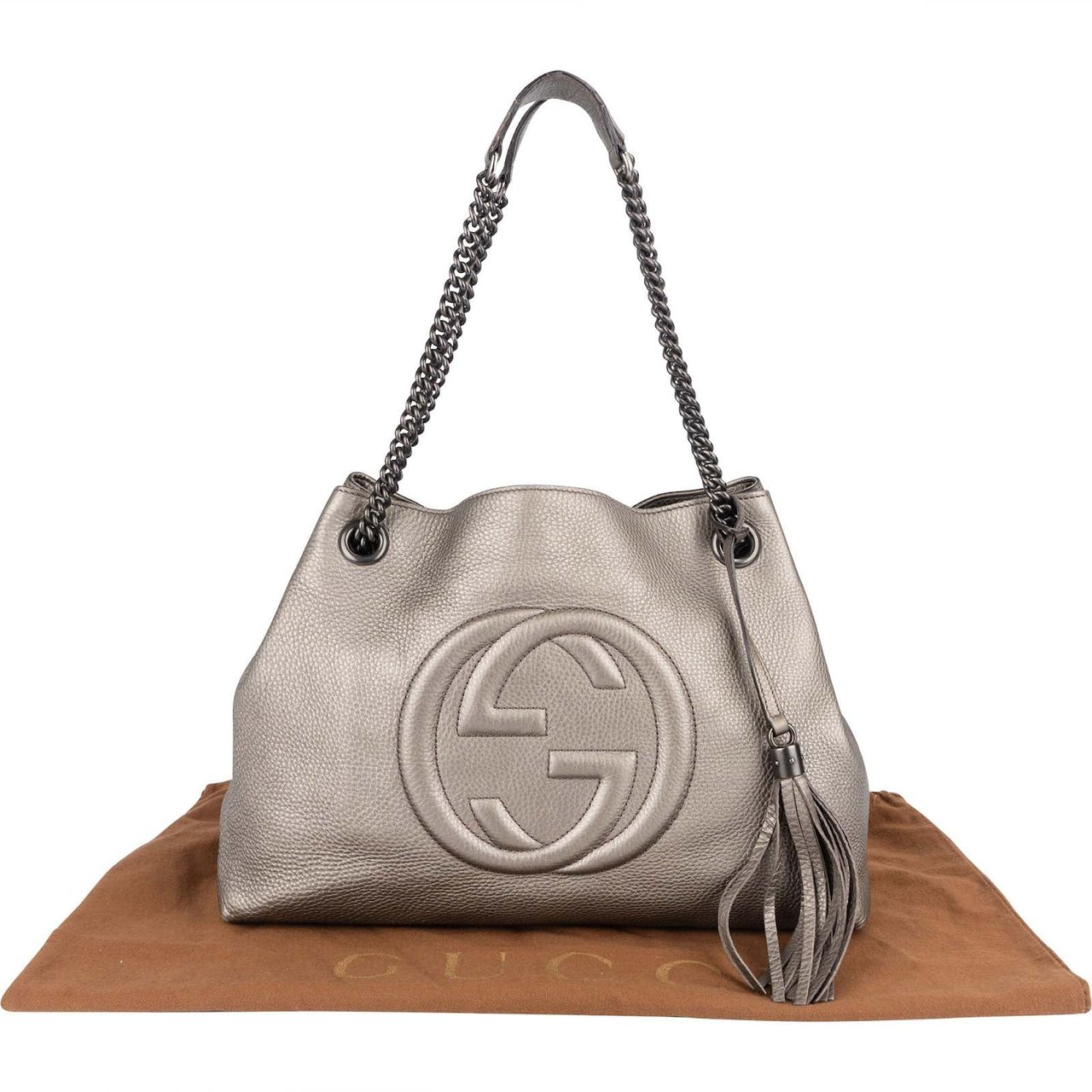 Gucci Gucci Metallic Leather GG Soho Shoulder Crossbody Bag Divers