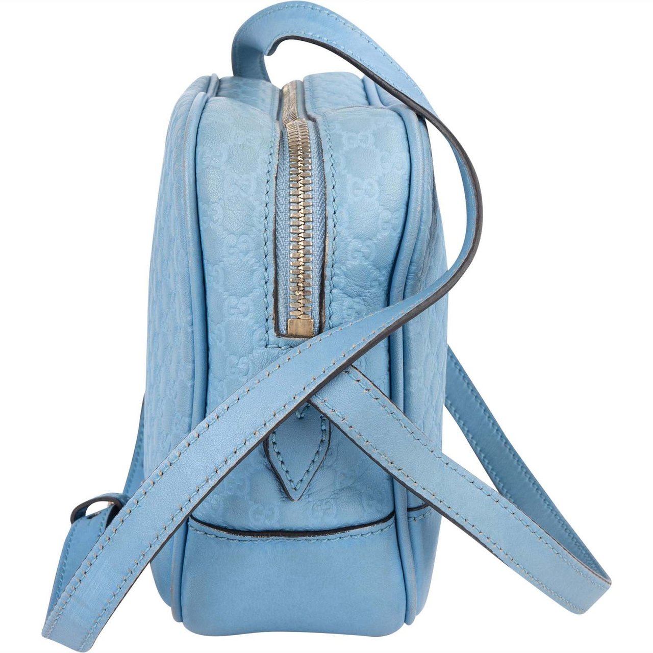 Gucci Gucci Microguccissima Leather Bree Crossbody Bag Lichtblauw