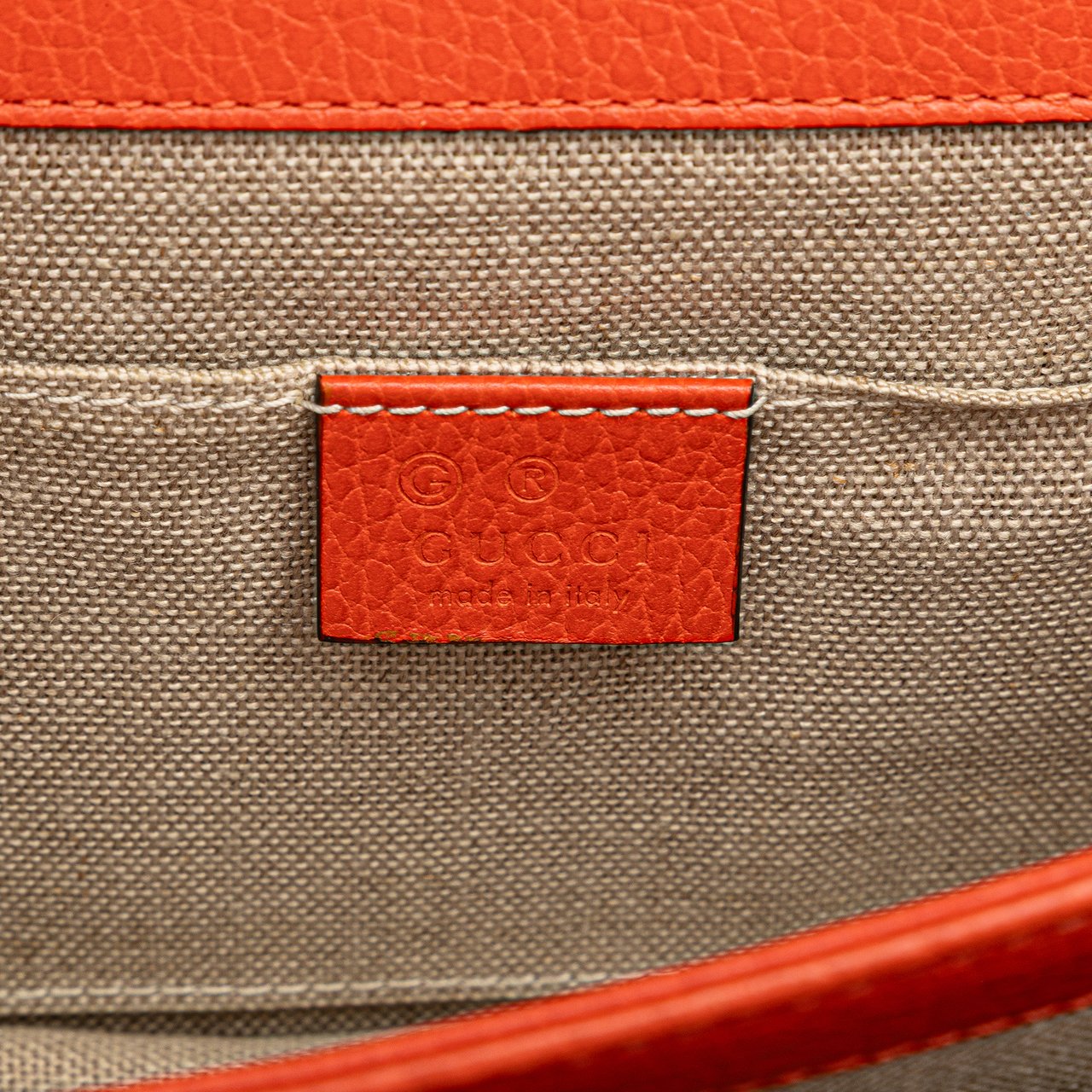 Gucci Small Dollar Calfskin Interlocking G Crossbody Oranje