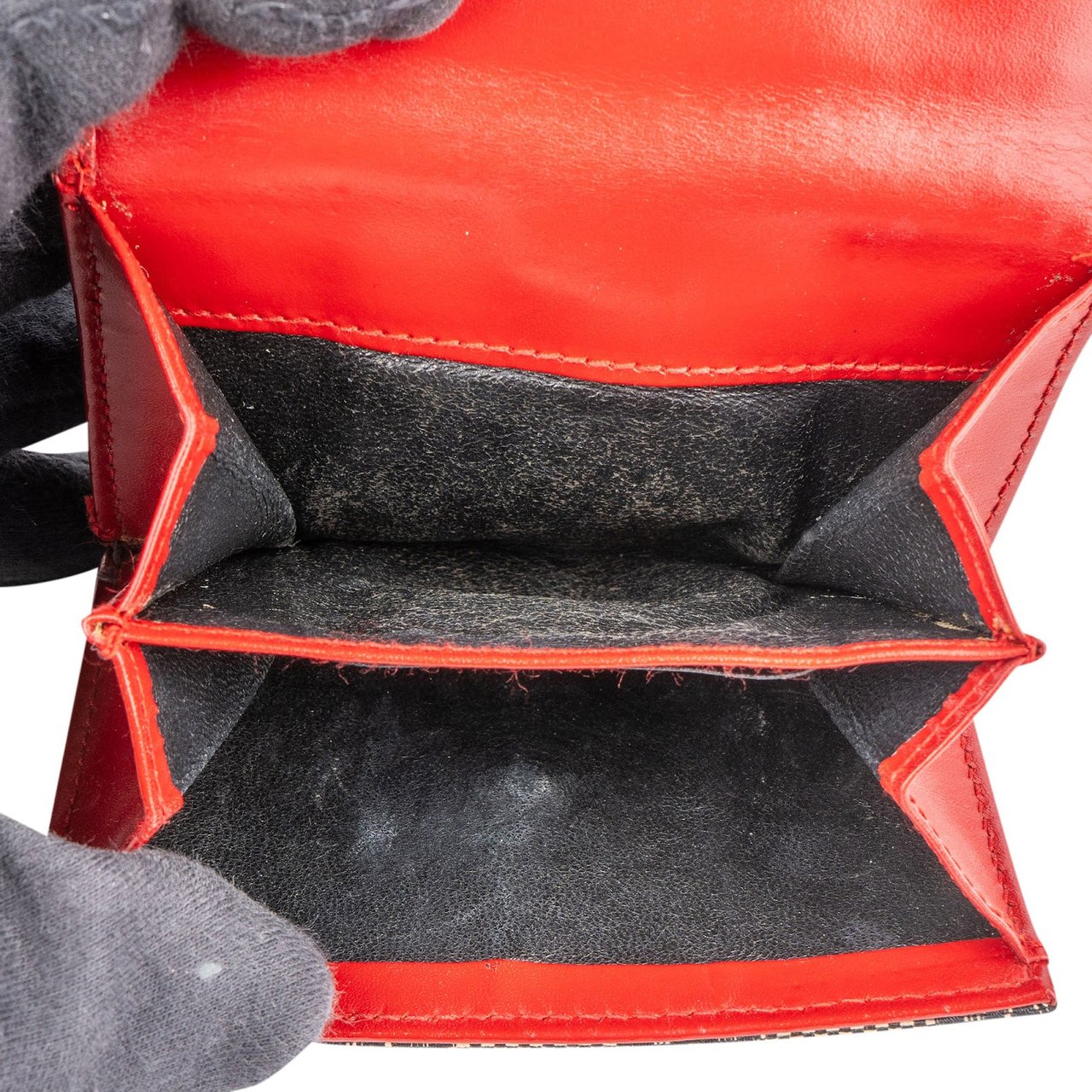 Gucci Gucci Monogram GG Canvas Jackie Wallet Rood