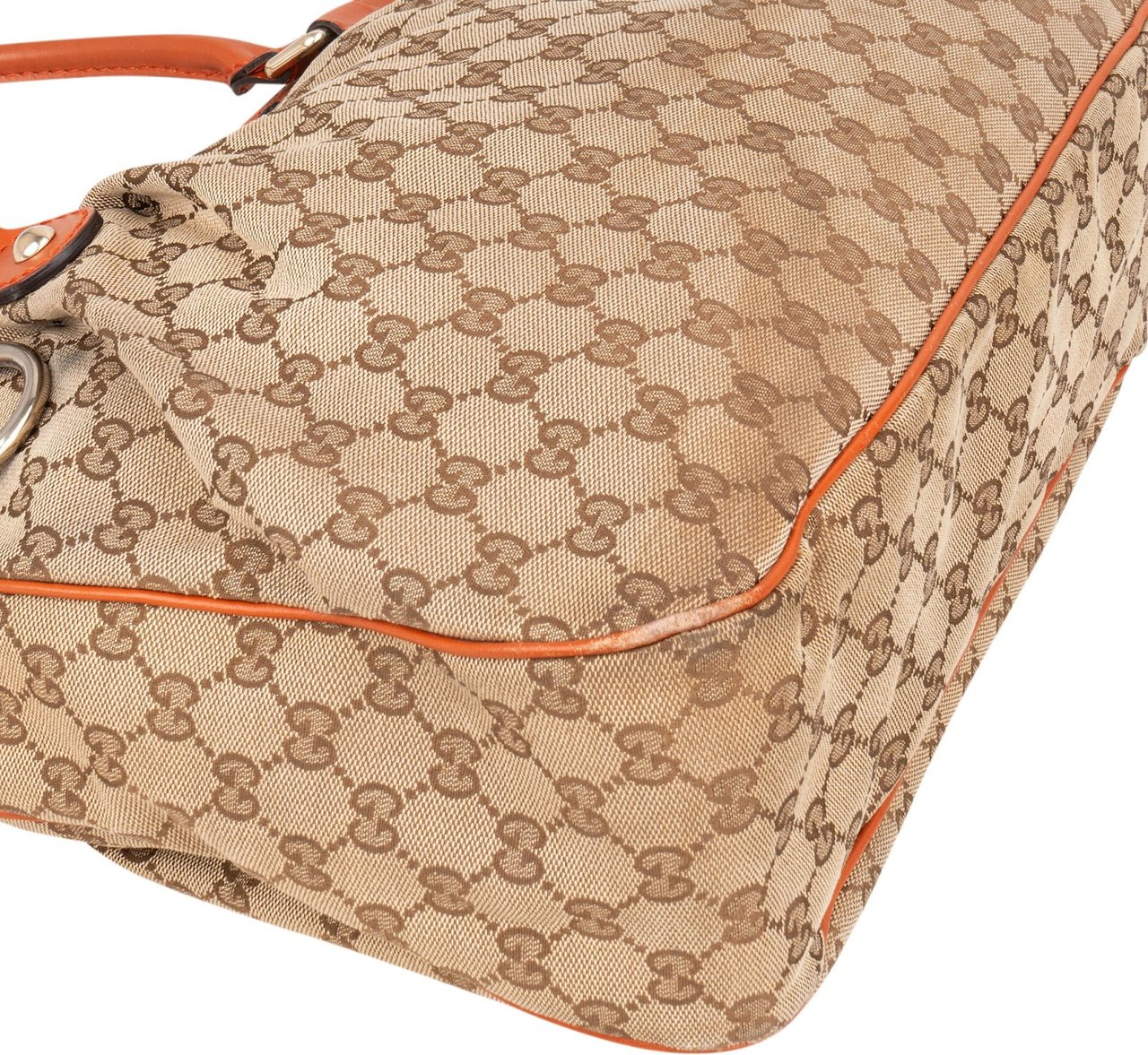 Gucci Gucci Monogram GG Sukey Handbag Bruin