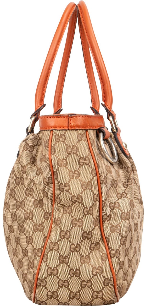 Gucci Gucci Monogram GG Sukey Handbag Bruin