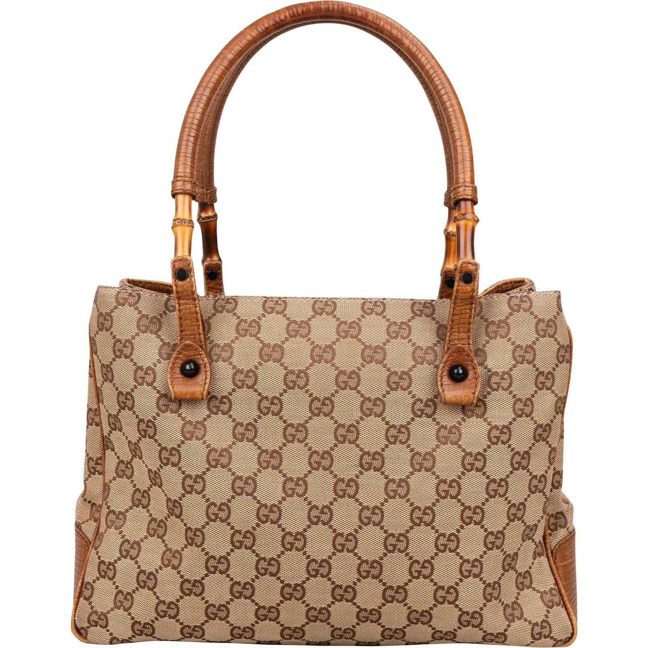 Gucci Monogram GG Bamboo Handbag Beige