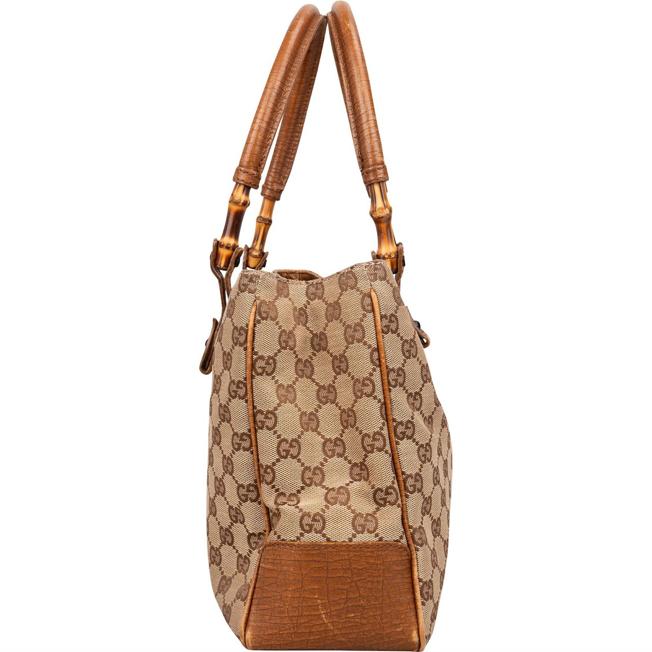 Gucci Monogram GG Bamboo Handbag Beige