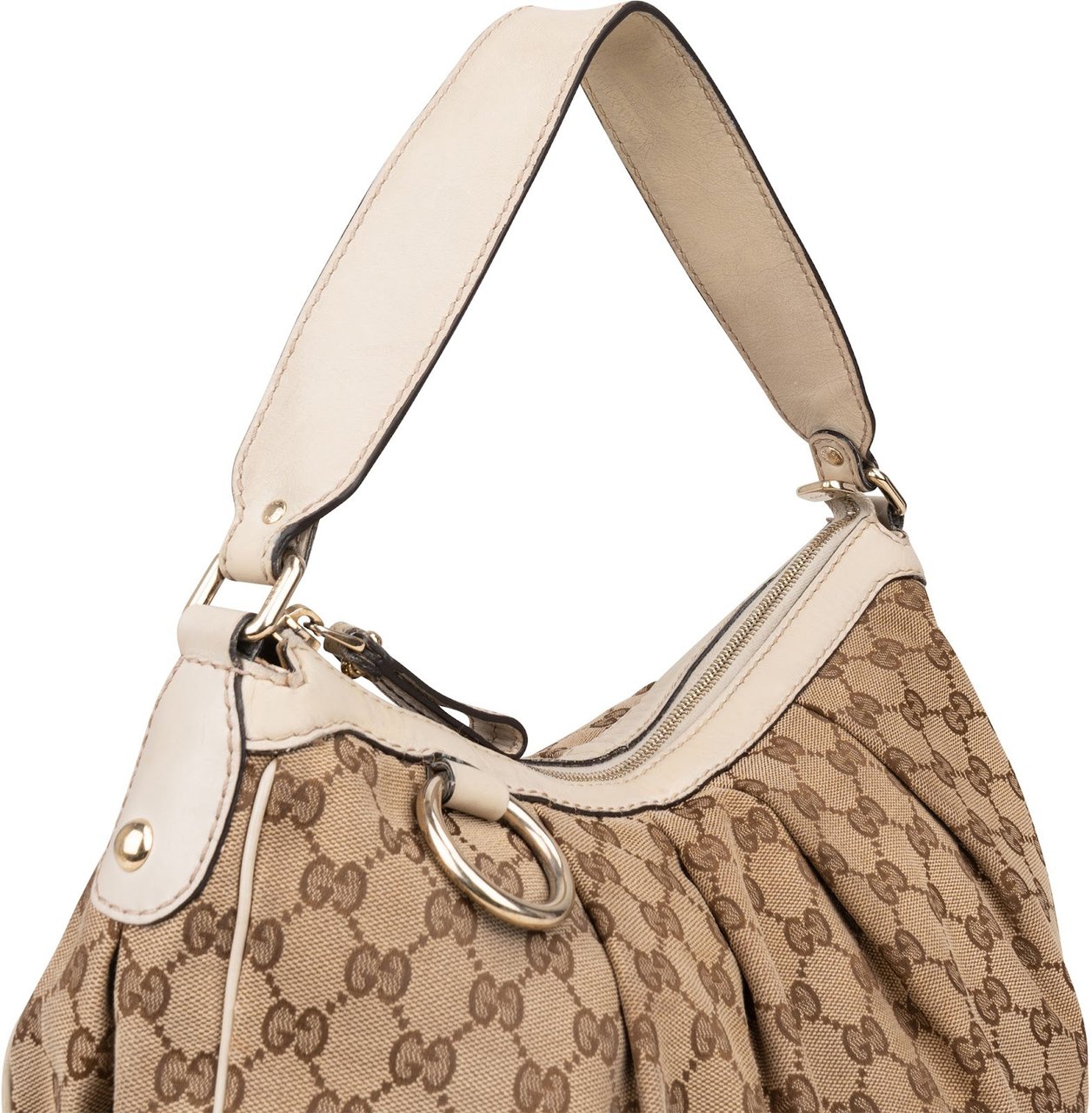 Gucci Gucci Monogram GG Sukey Handbag Bruin