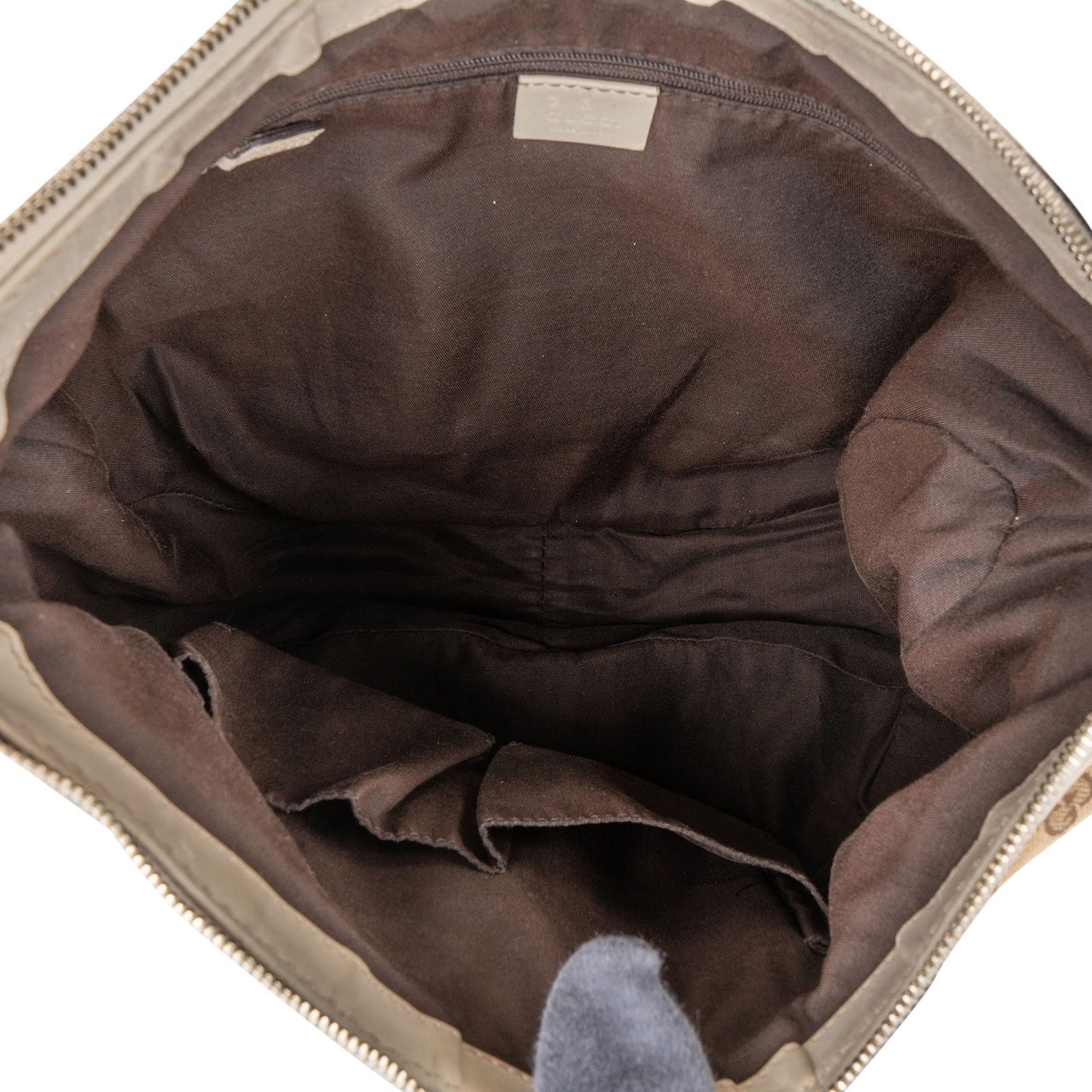 Gucci Gucci Monogram GG Sukey Handbag Bruin