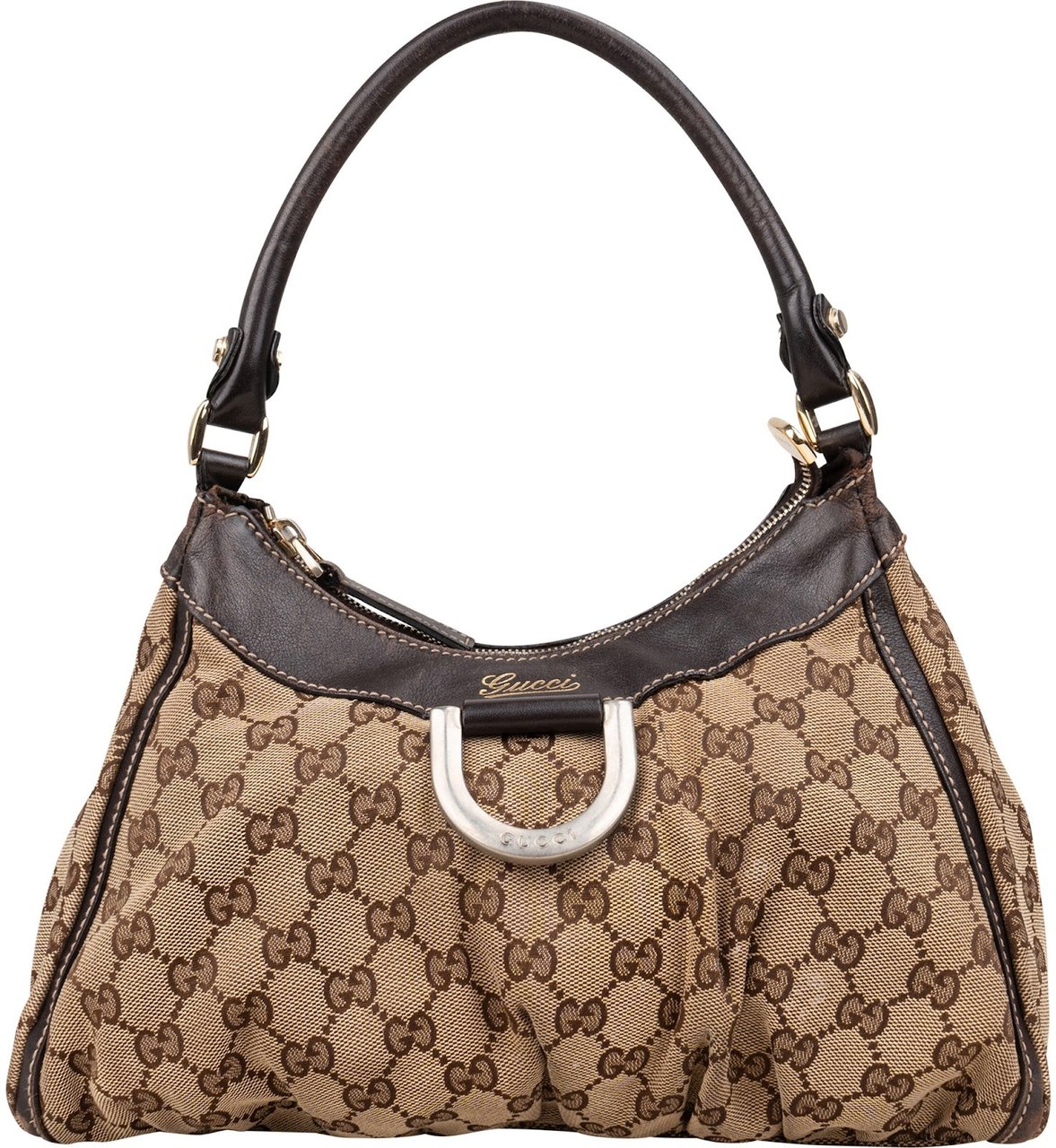 Gucci Gucci Monogram GG Canvas Abbey Handbag Bruin