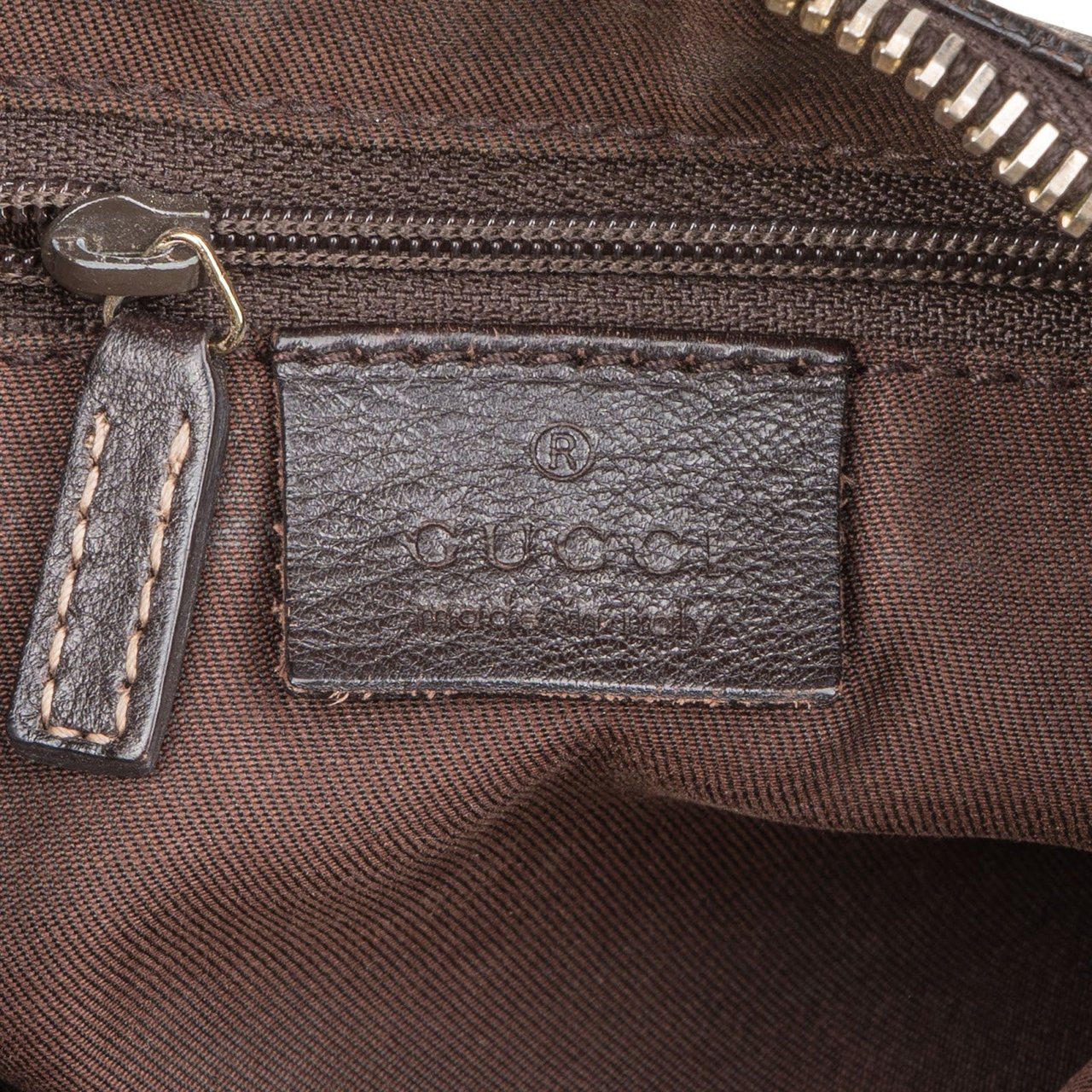 Gucci Gucci Monogram GG Canvas Abbey Handbag Bruin