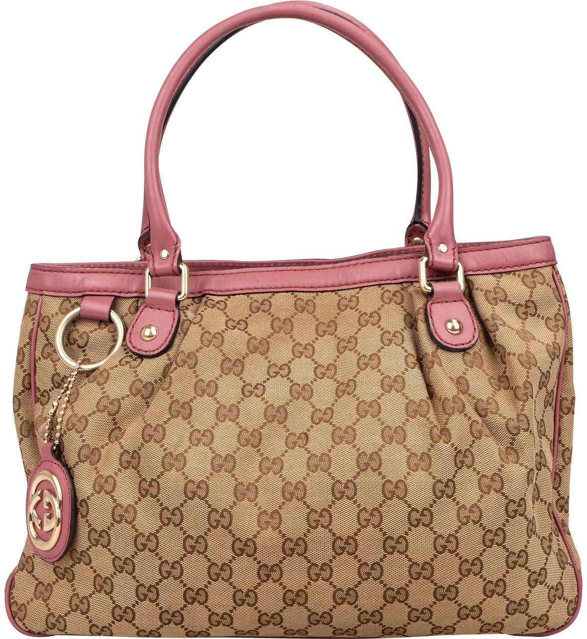 Gucci Gucci Monogram GG Sukey Handbag Beige