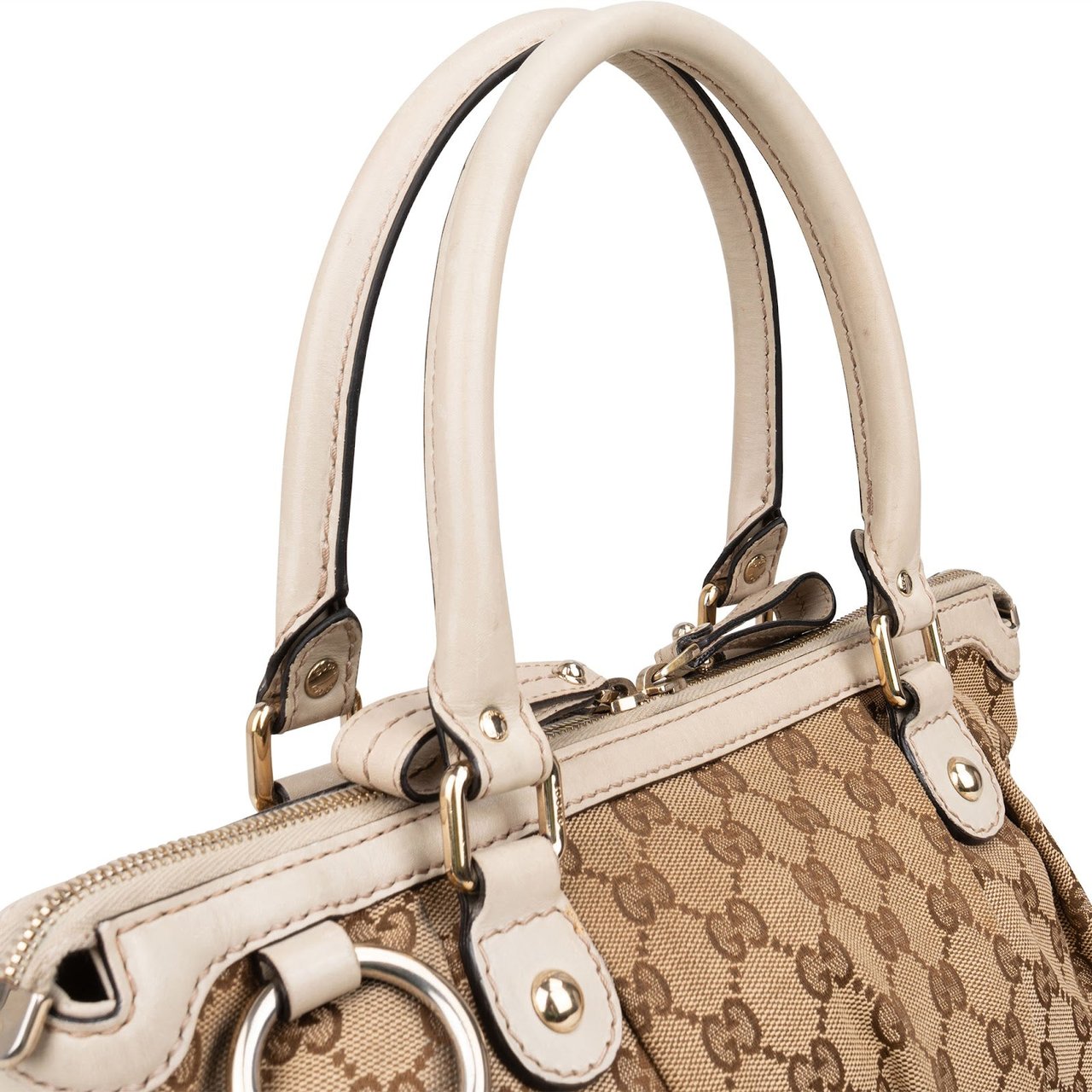 Gucci Gucci Monogram GG Sukey Handbag Bruin