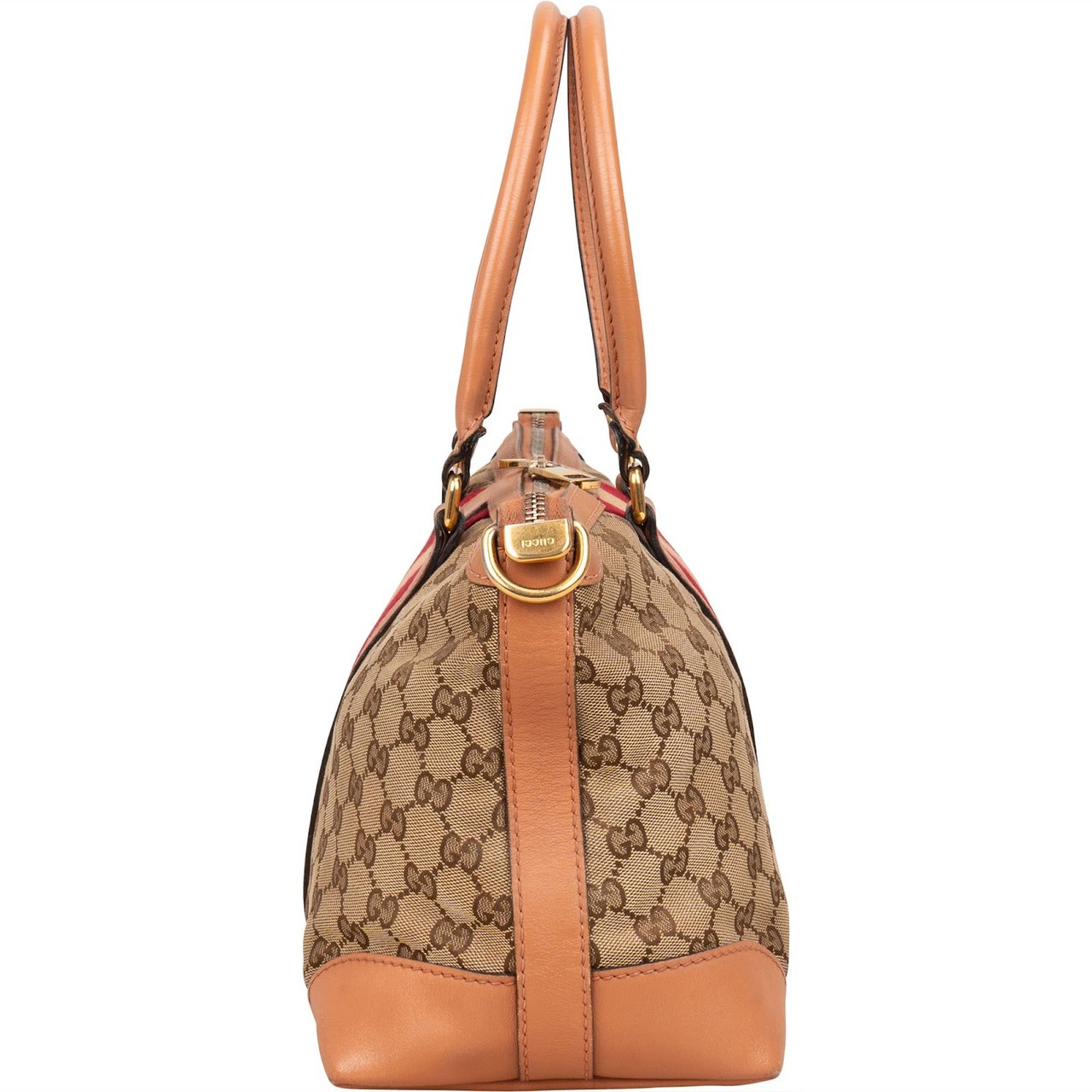 Gucci Monogram GG Sherry Line Web Handbag Bruin