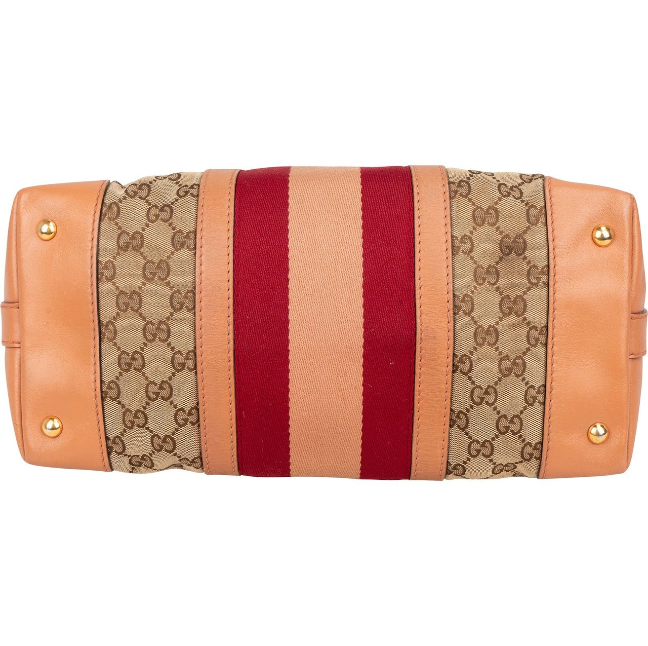 Gucci Monogram GG Sherry Line Web Handbag Bruin
