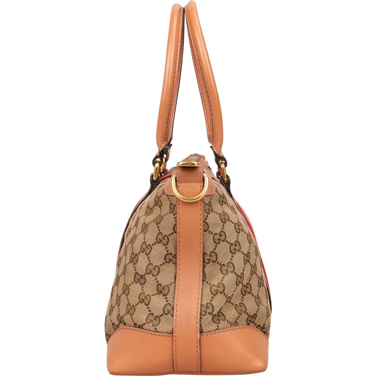 Gucci Monogram GG Sherry Line Web Handbag Bruin