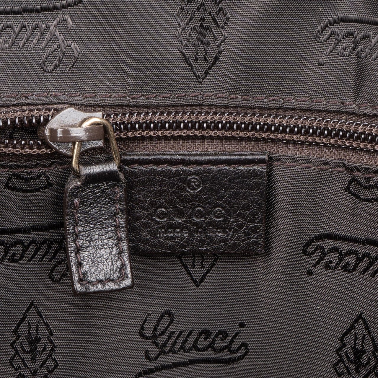 Gucci Gucci Black Guccissima Leather Business Handbag Bruin