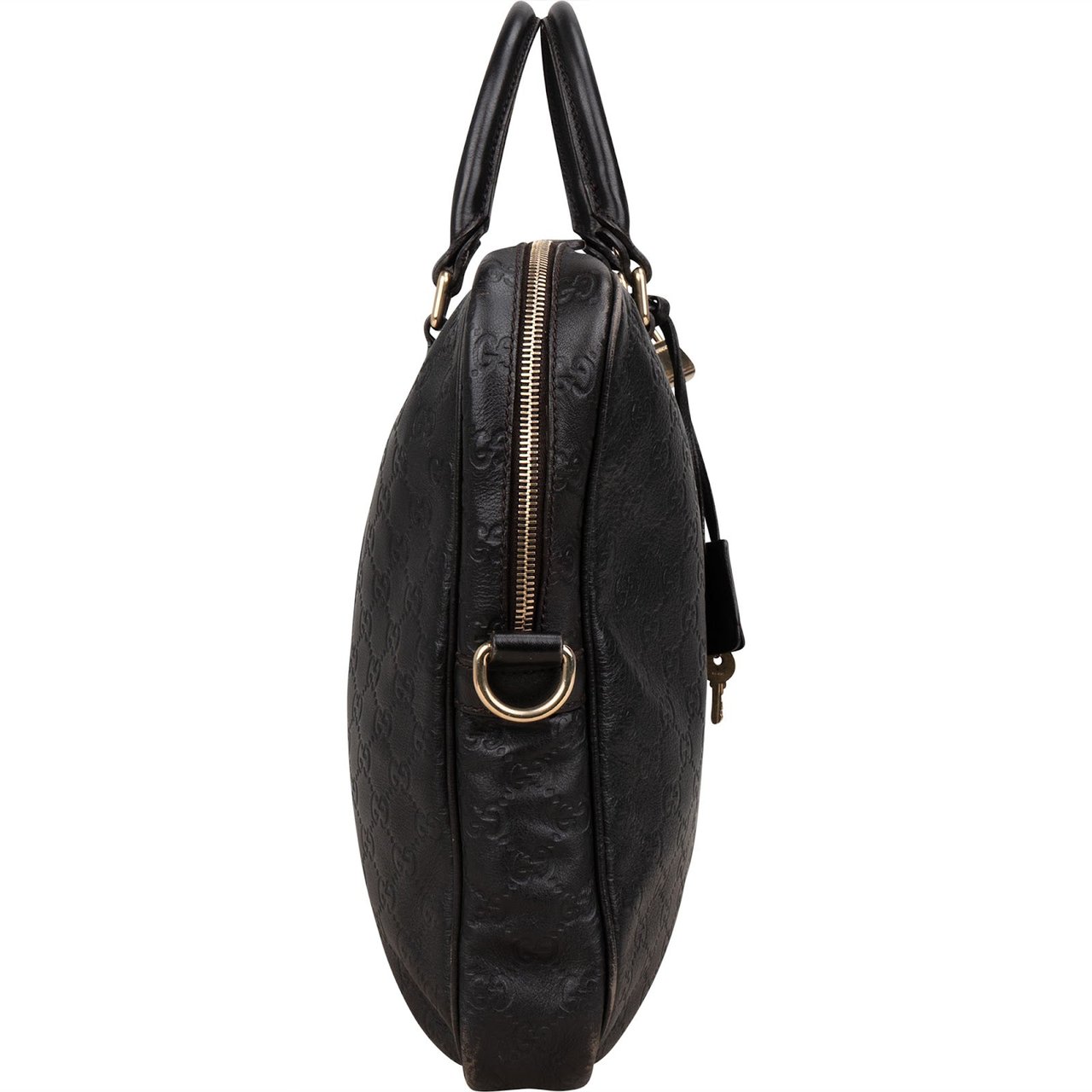 Gucci Gucci Black Guccissima Leather Business Handbag Bruin