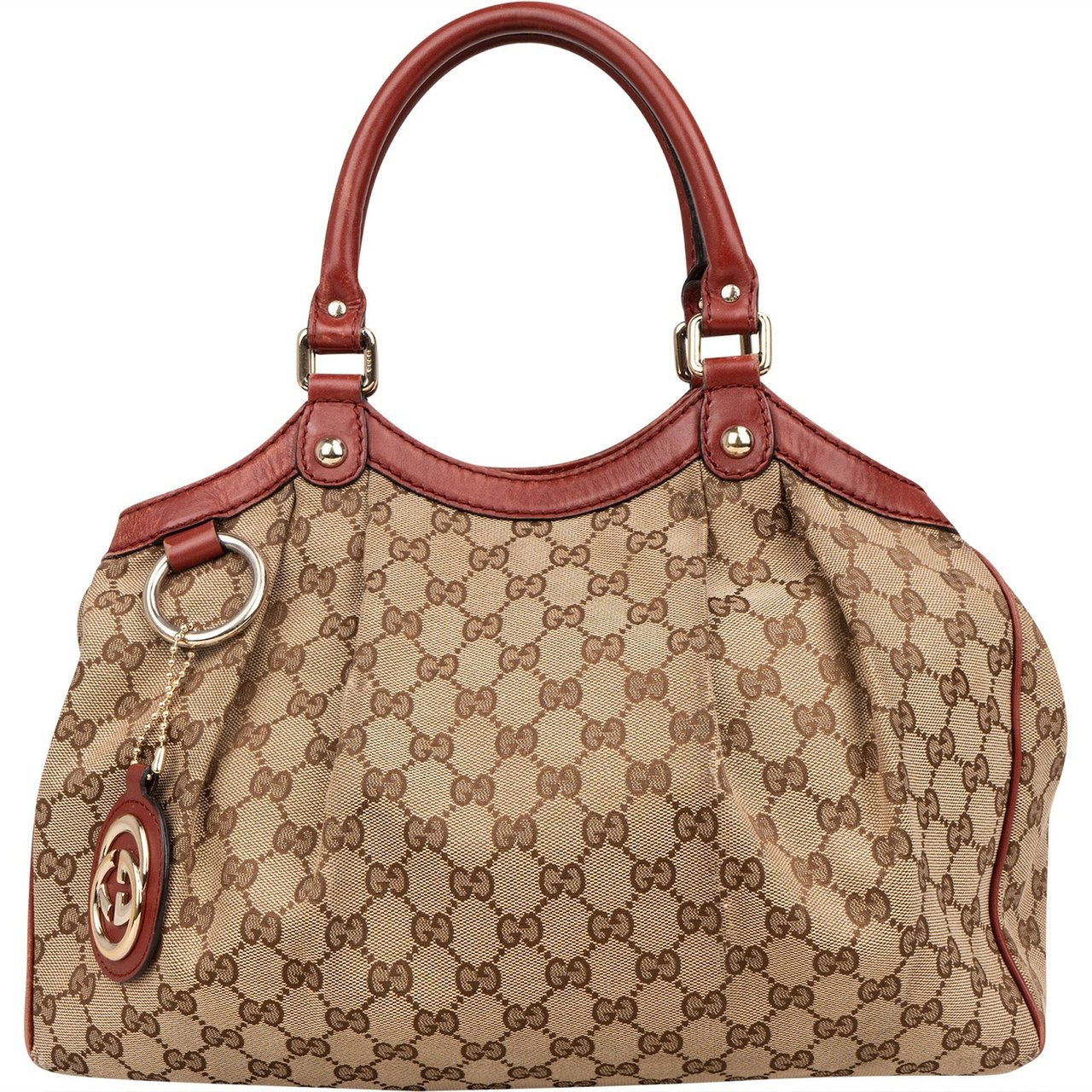 Gucci Gucci Monogram GG Sukey Handbag Beige