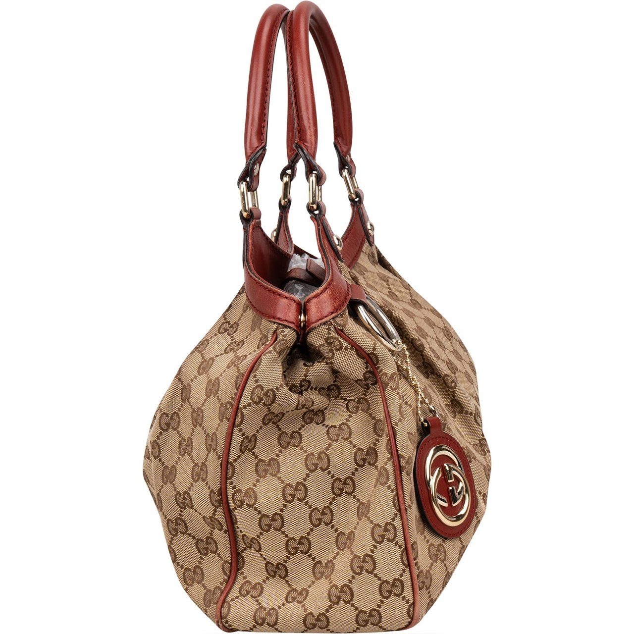 Gucci Gucci Monogram GG Sukey Handbag Beige