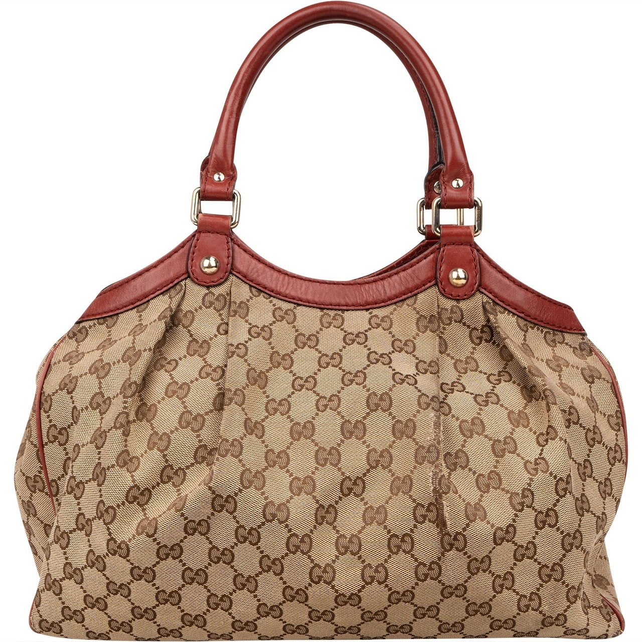 Gucci Gucci Monogram GG Sukey Handbag Beige