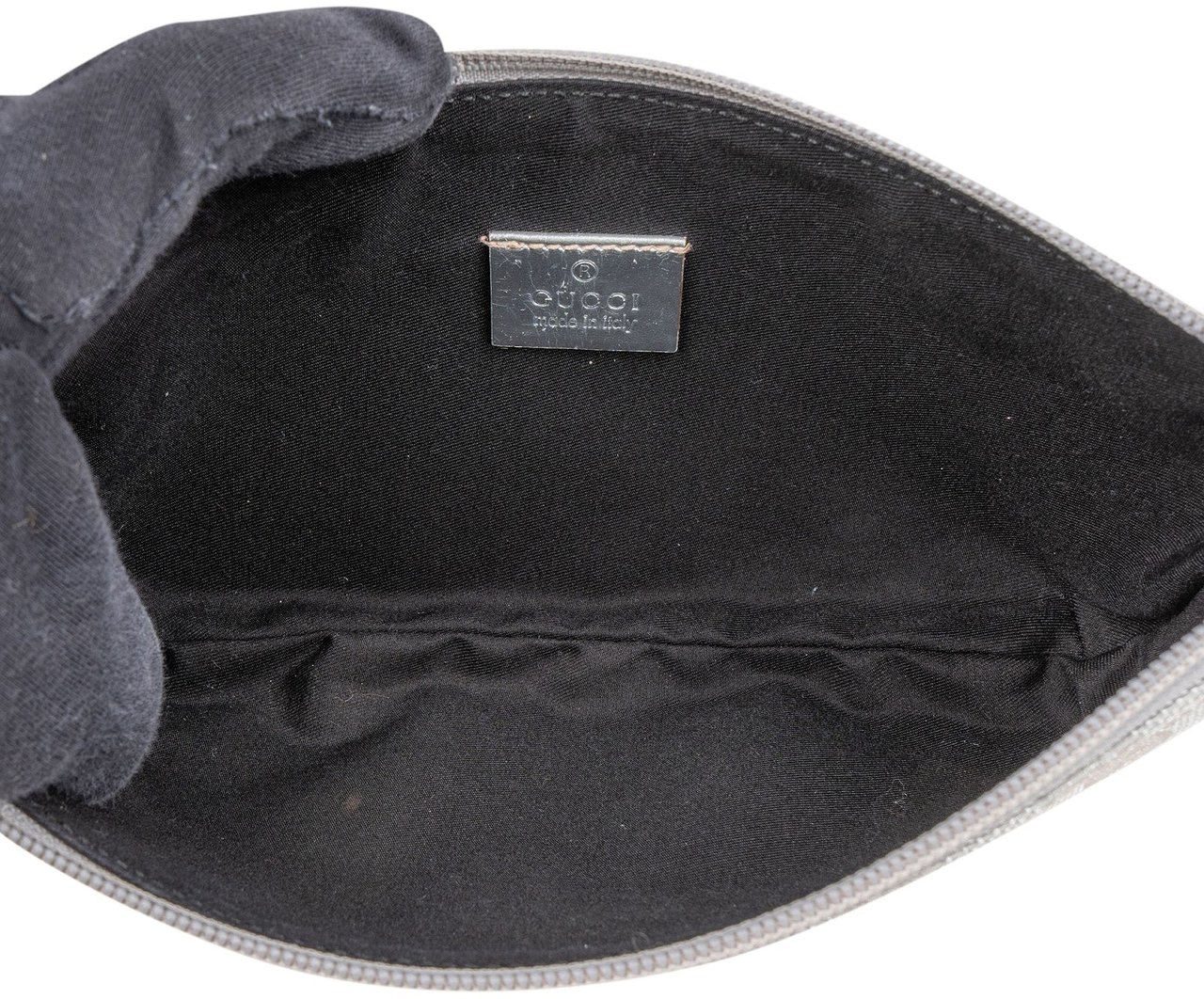 Gucci Gucci Silver Monogram GG Pochette Handbag Zilver