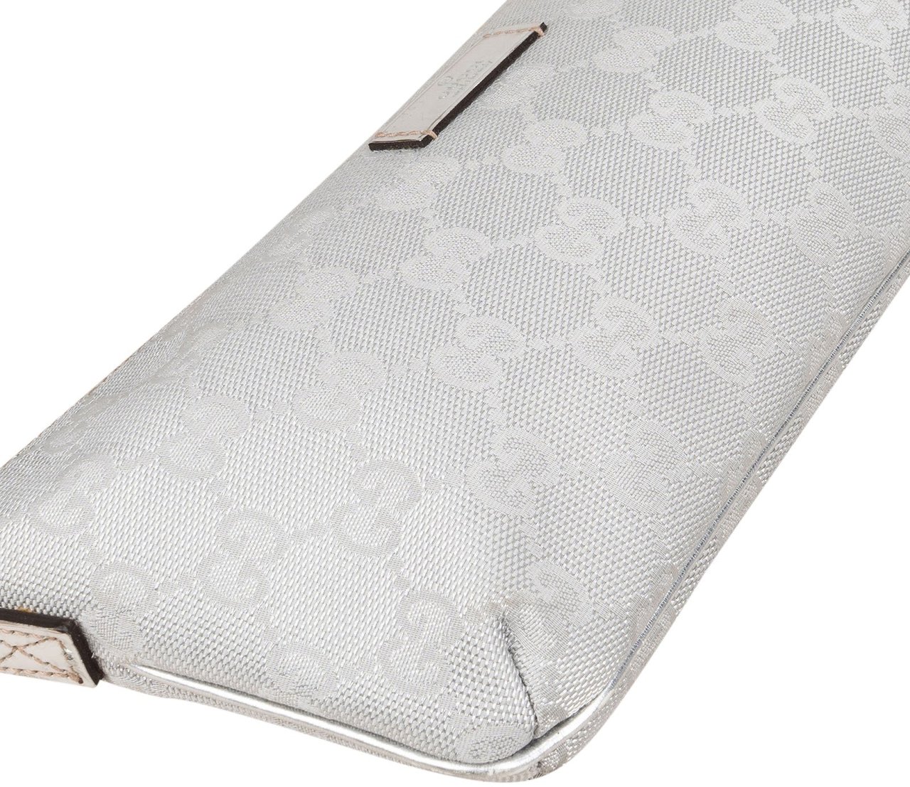 Gucci Gucci Silver Monogram GG Pochette Handbag Zilver