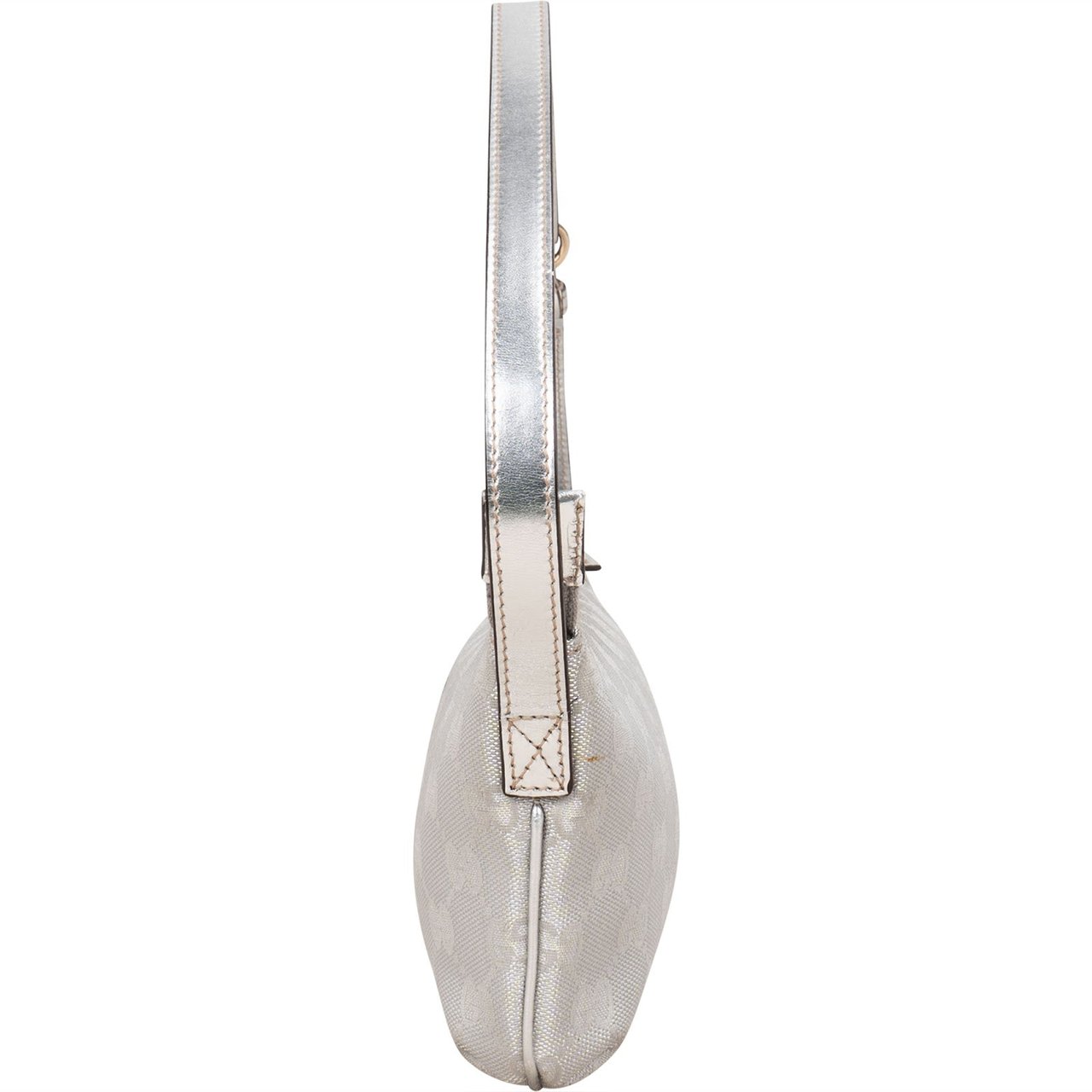 Gucci Gucci Silver Monogram GG Pochette Handbag Zilver