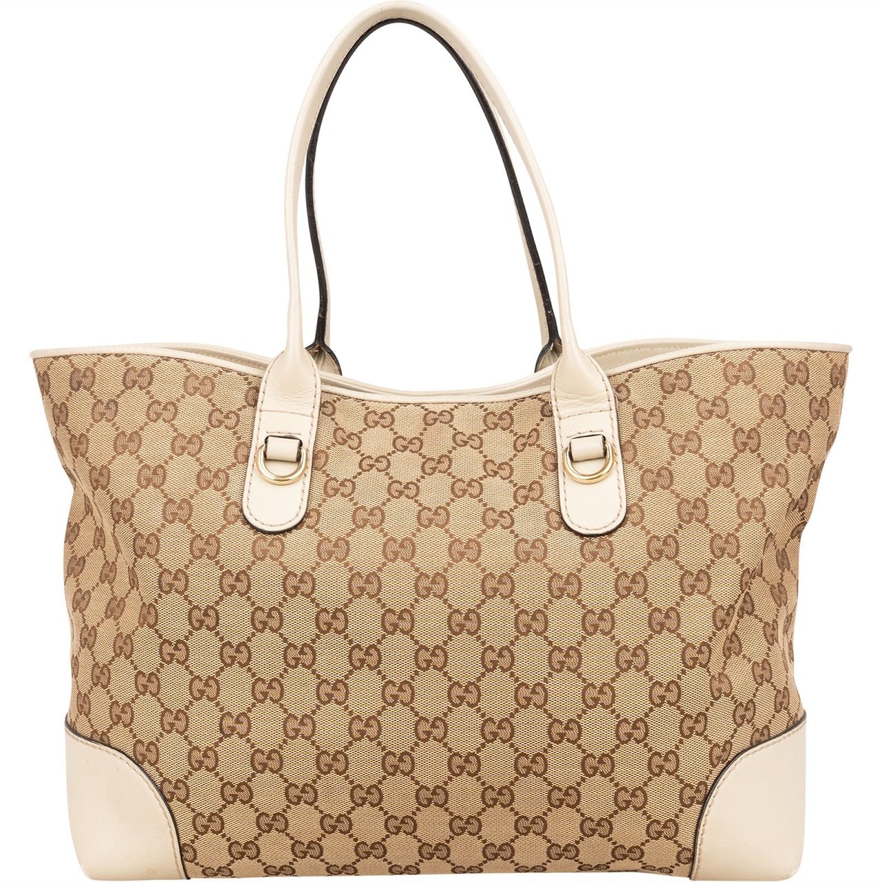 Gucci Monogram GG Charmy Tote Handbag Bruin