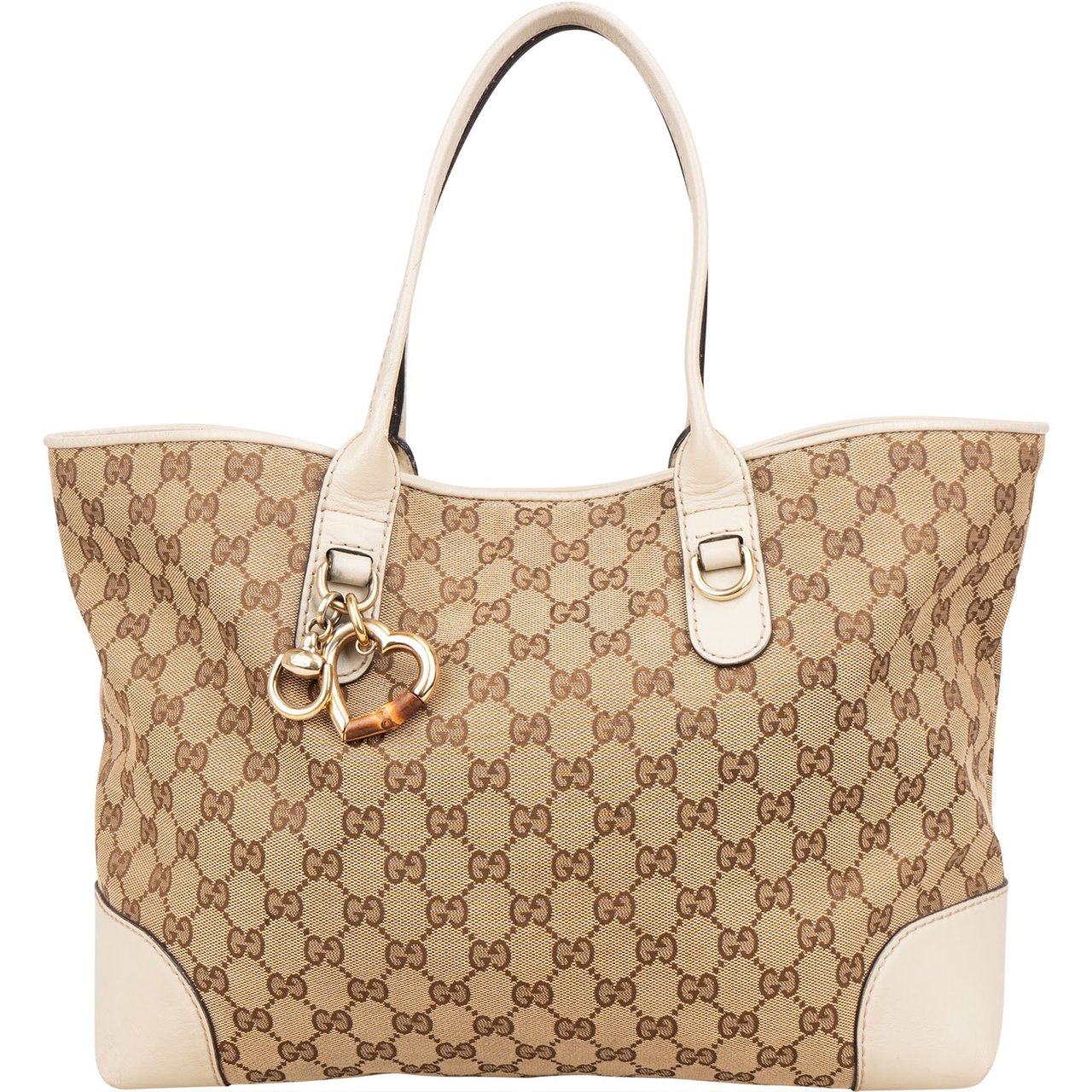 Gucci Monogram GG Charmy Tote Handbag Bruin