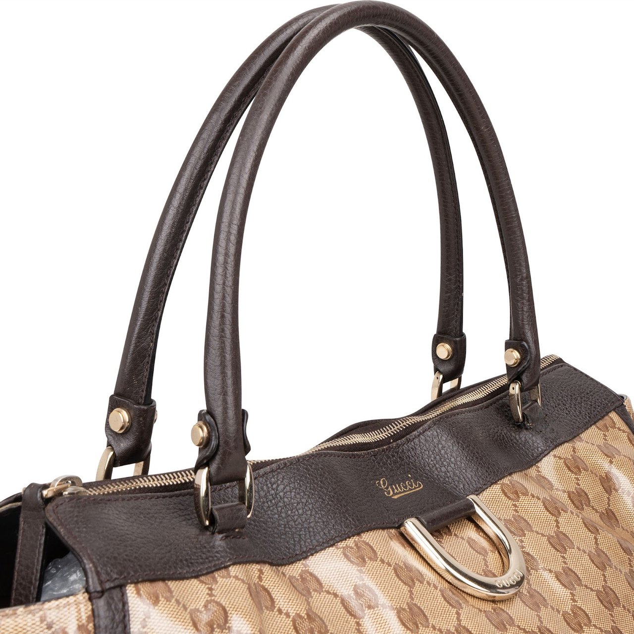 Gucci Gucci Monogram GG Abbey Handbag Bruin